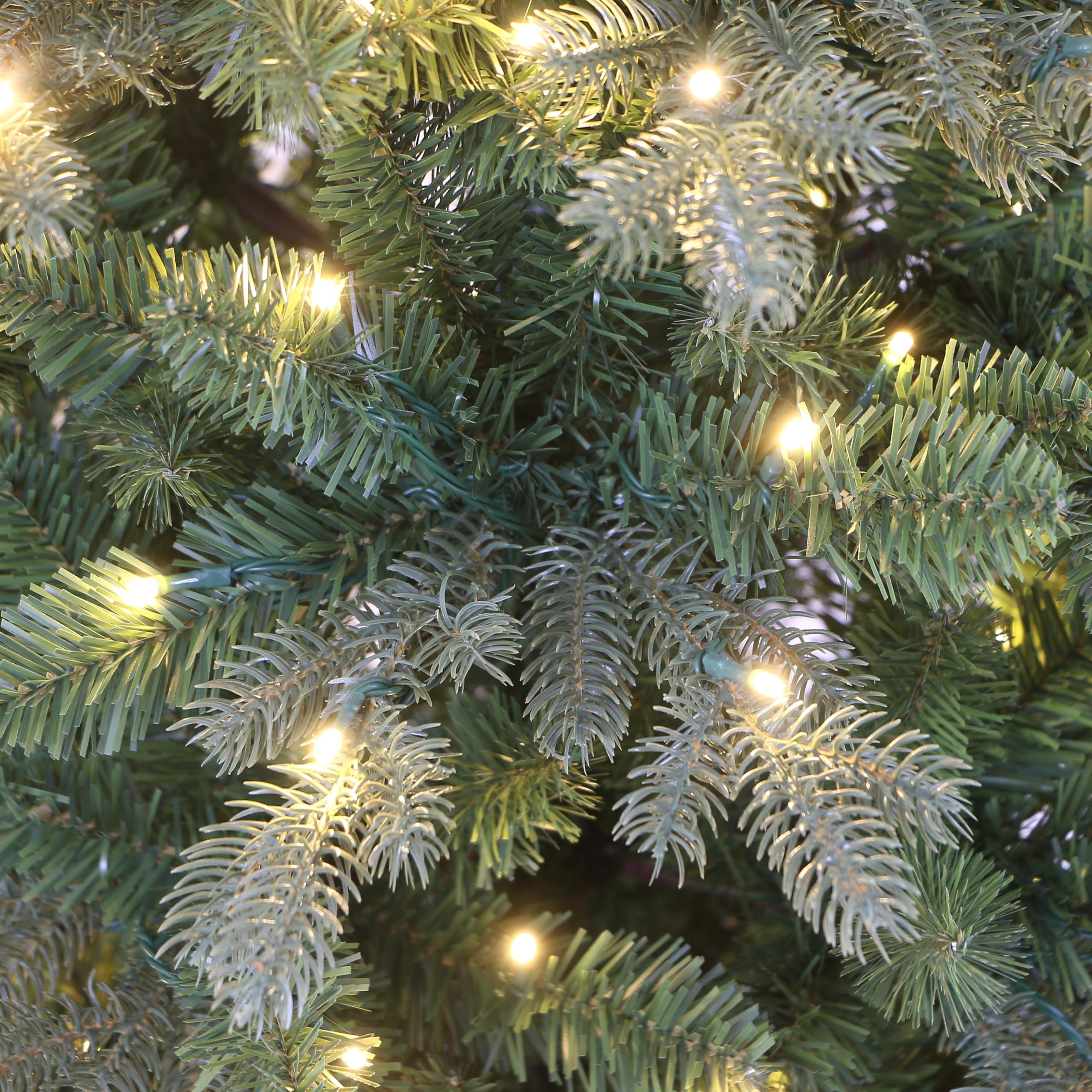 Realistic Slim Fraser Fir Pre-lit Christmas Tree, Warm White Lights