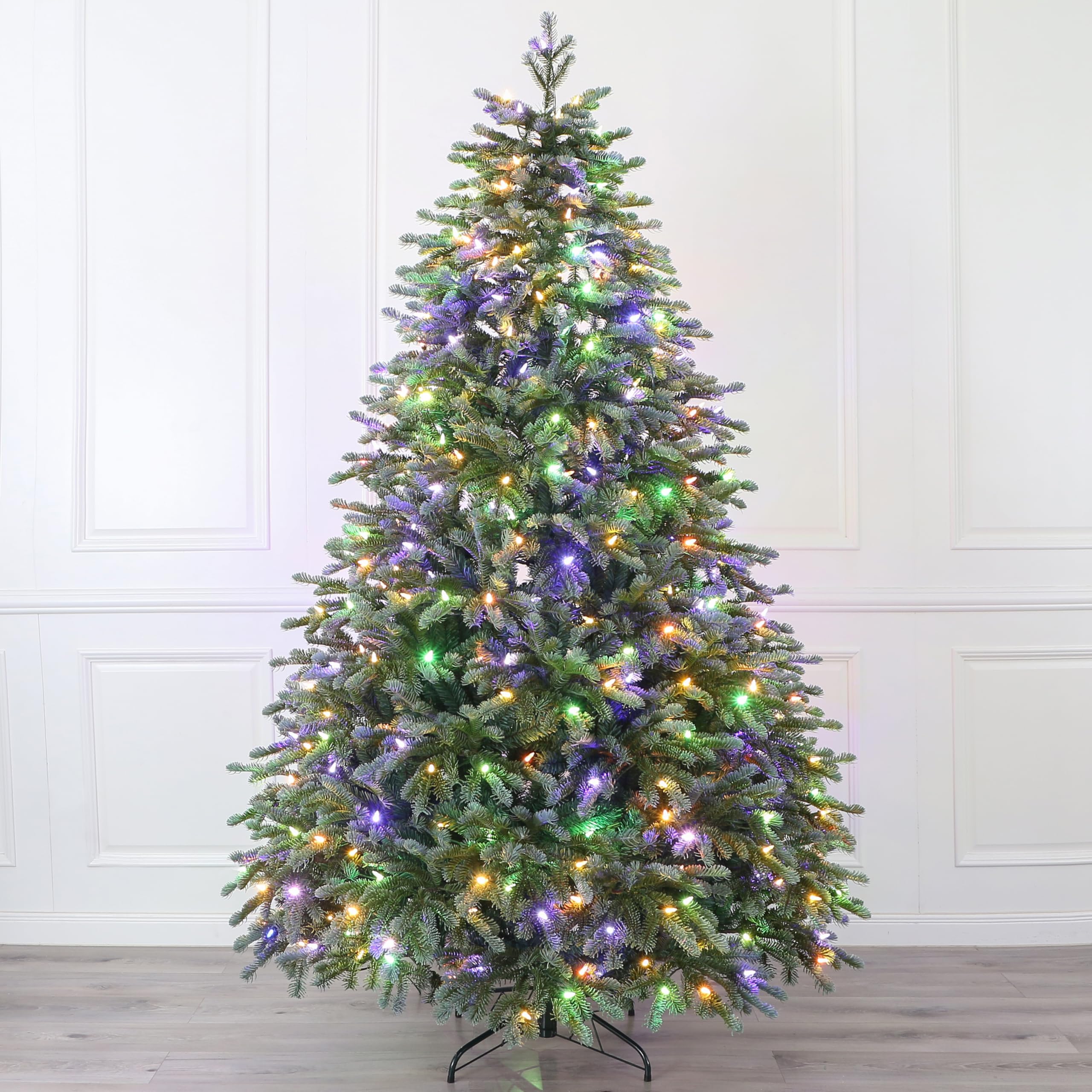 Holiday Stuff Dual Fraser Fir Pre-Lit Artificial Christmas Tree, Colour Changing LEDs, Remote Control