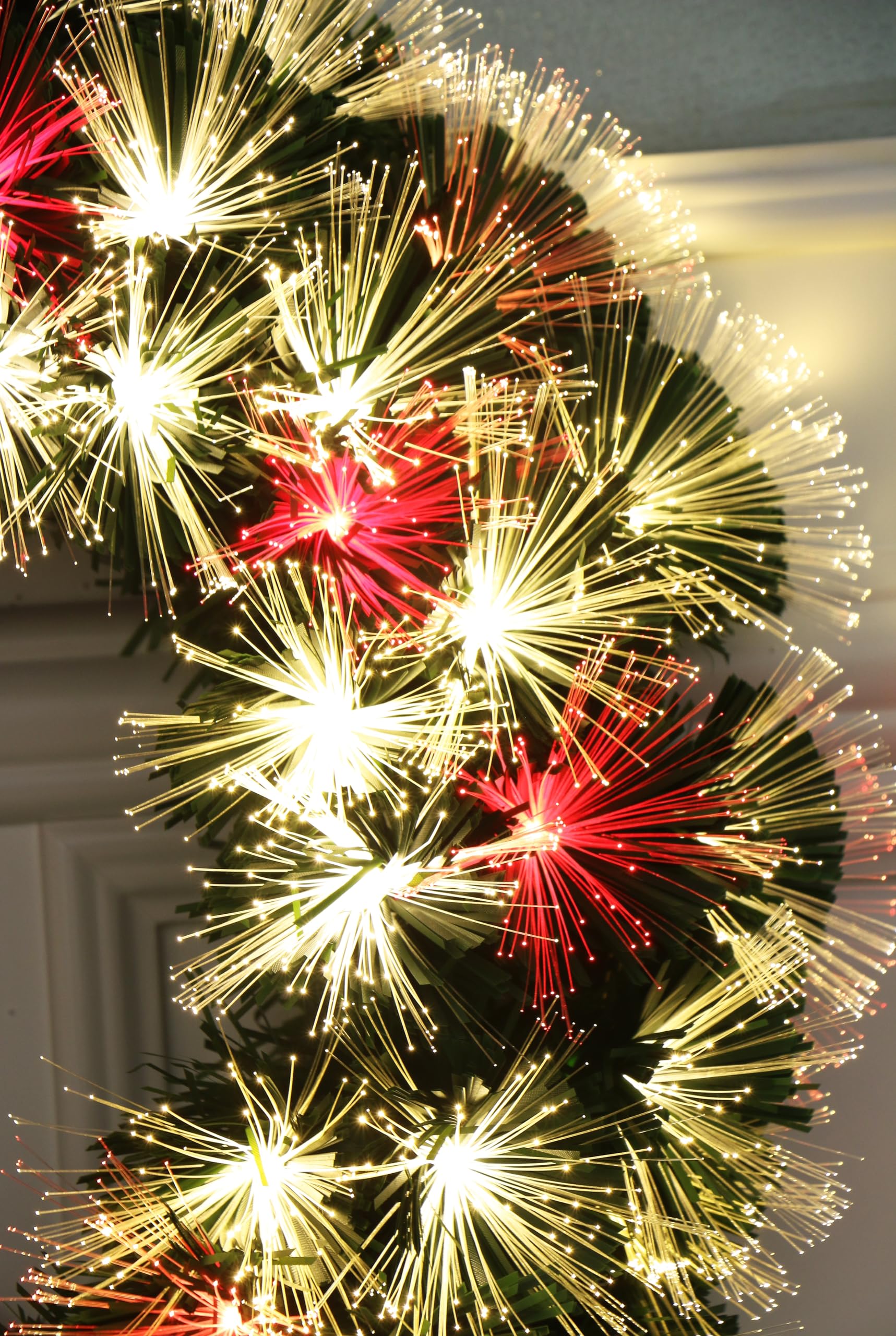 Firework Automatic Color Changing LED Fiber Optic Christmas Wreath
