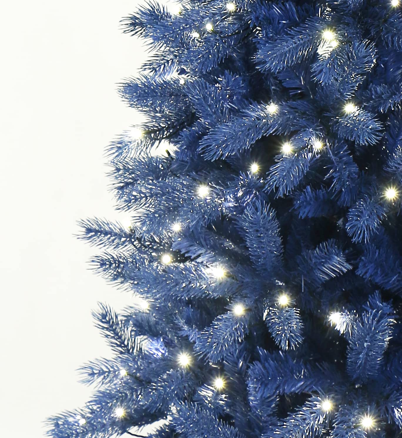 Royal Blue Slim Christmas Tree Pre-lit with White LED Lights