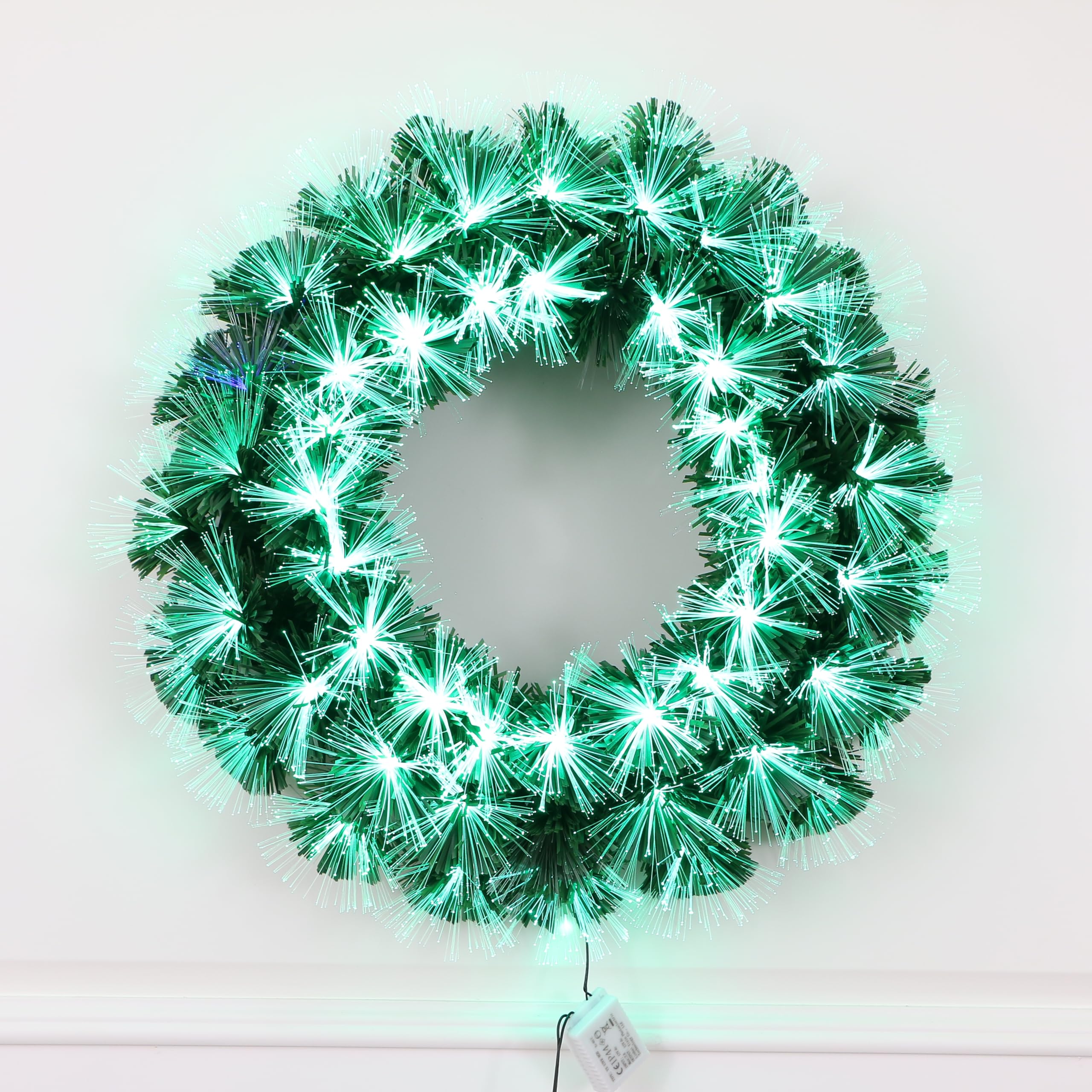 24'' Remote Control RGB Color-Changing Fiber Optic Christmas Wreaths