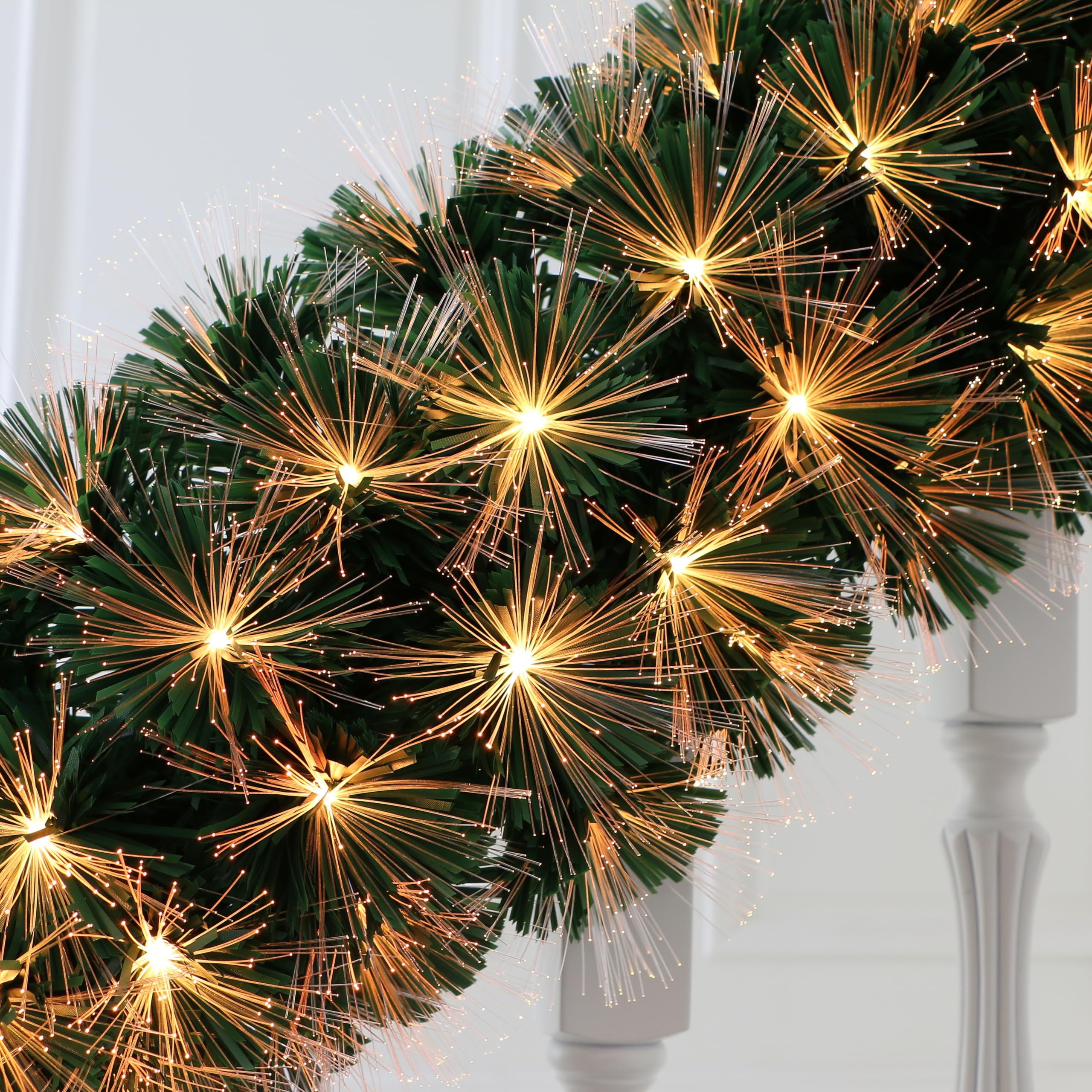 24'' Remote Control RGB Color-Changing Fiber Optic Christmas Wreaths