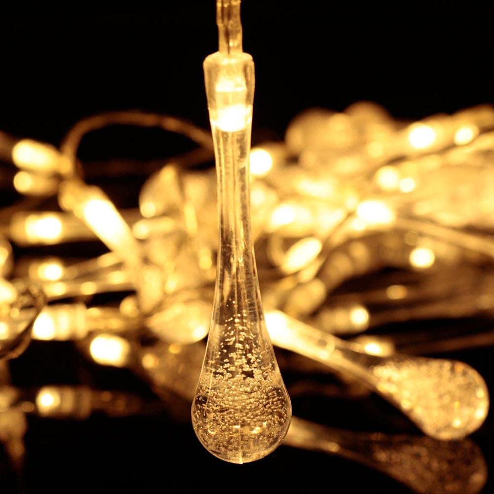 Teardrop Warm White LED String Light for Indoor and Outdoor Home Decoration