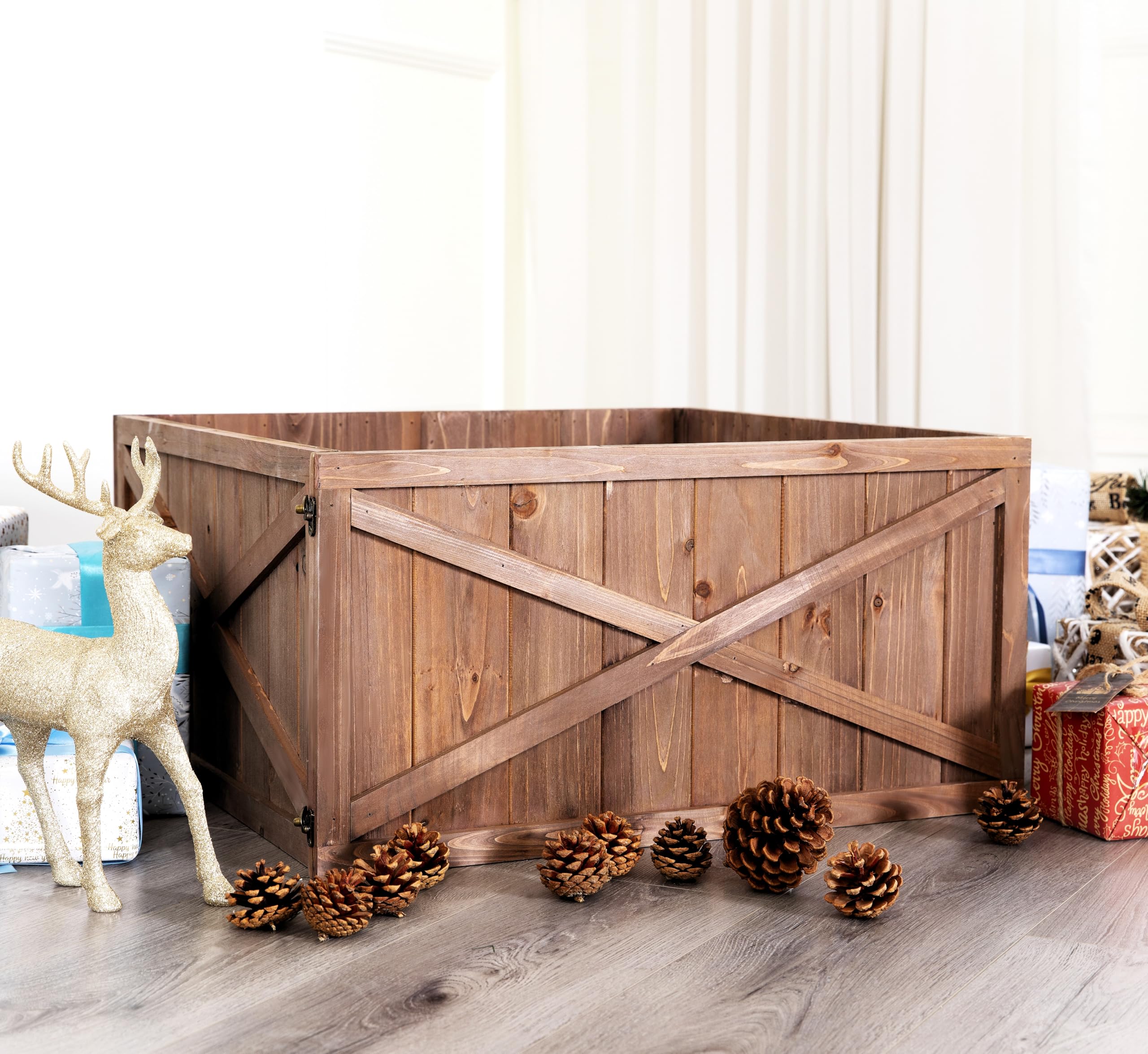 X Wooden Box Christmas Tree Collar