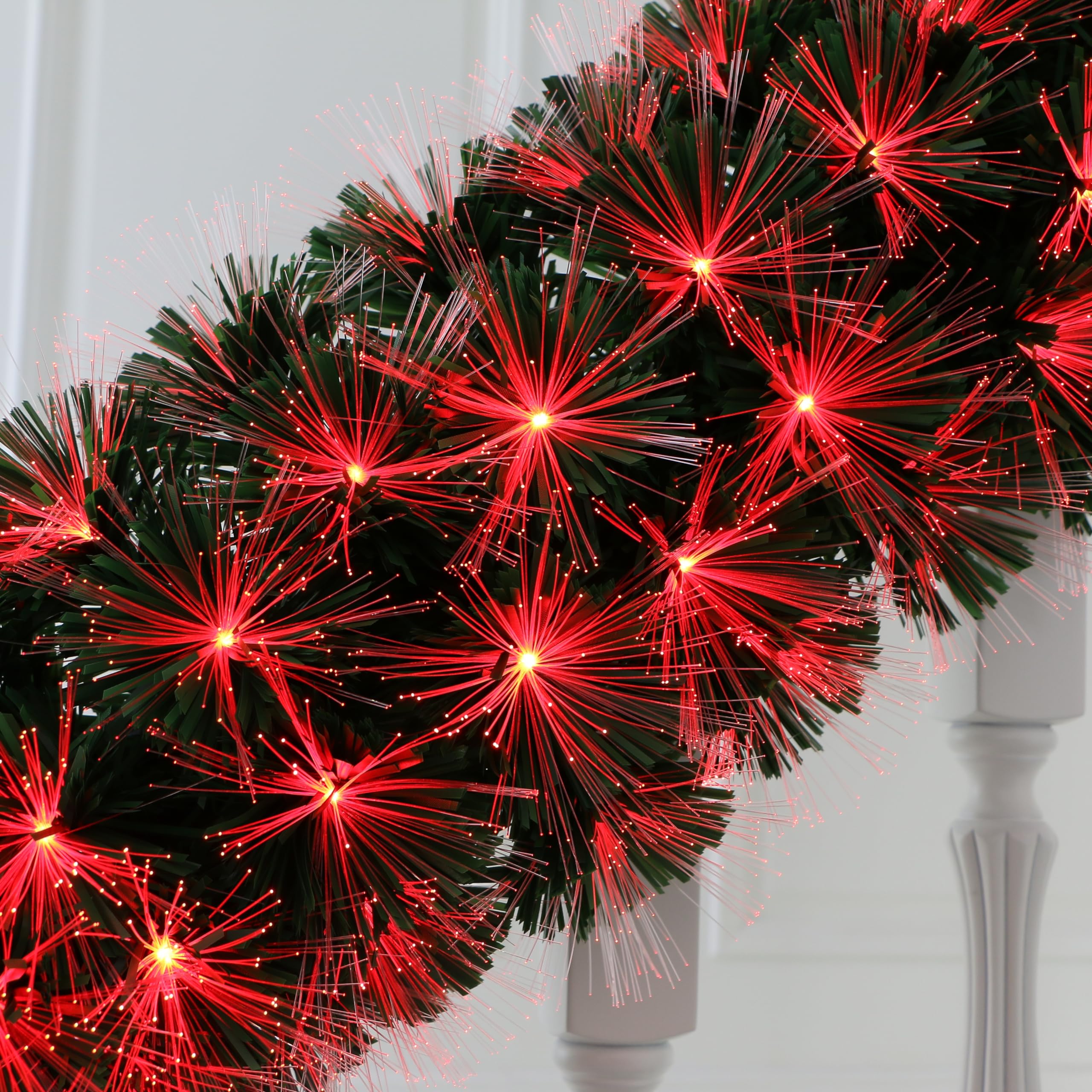 24'' Remote Control RGB Color-Changing Fiber Optic Christmas Wreaths