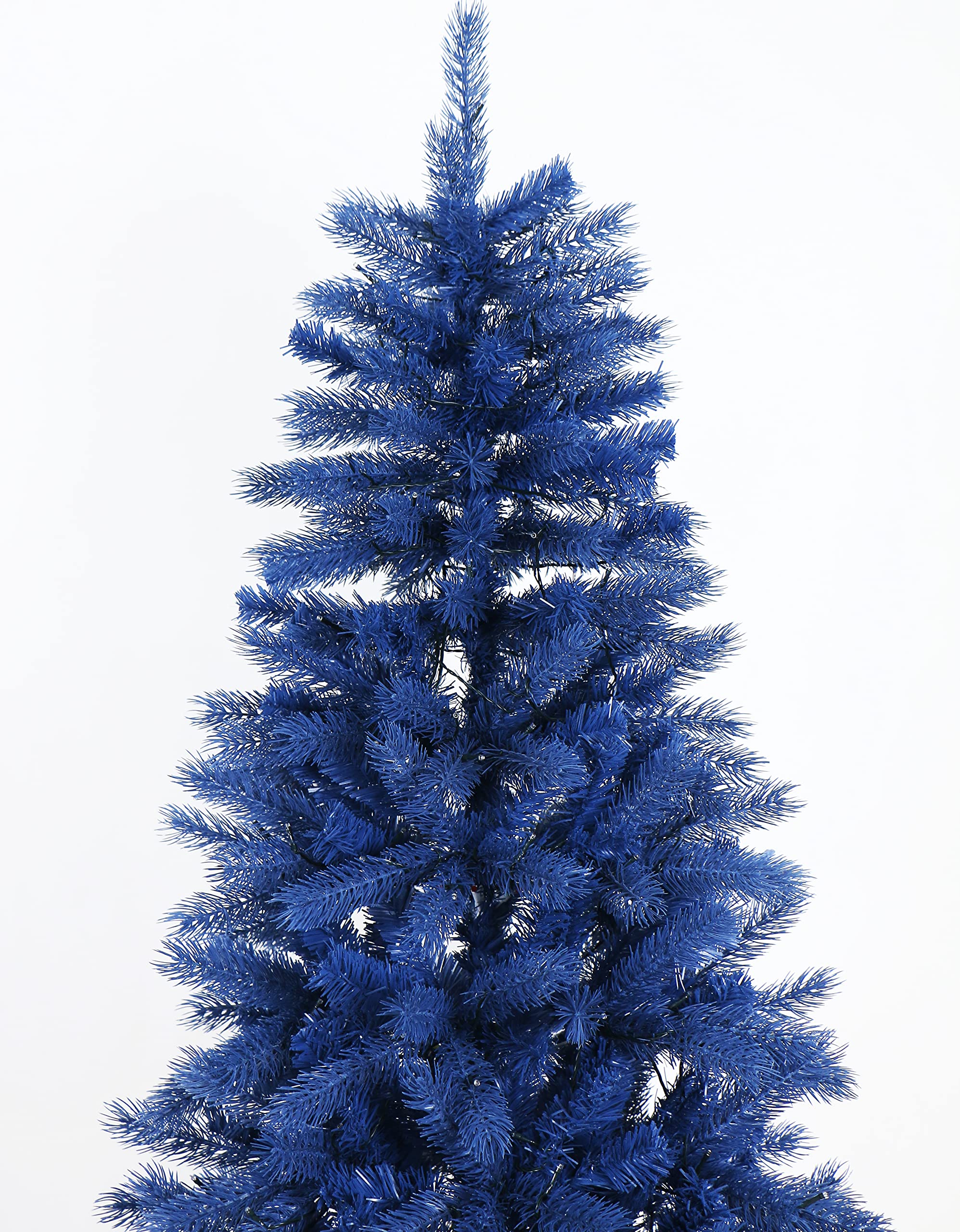 Royal Blue Slim Christmas Tree Pre-lit with White LED Lights