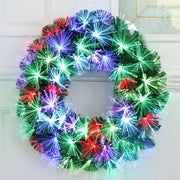 24'' Remote Control RGB Color-Changing Fiber Optic Christmas Wreaths