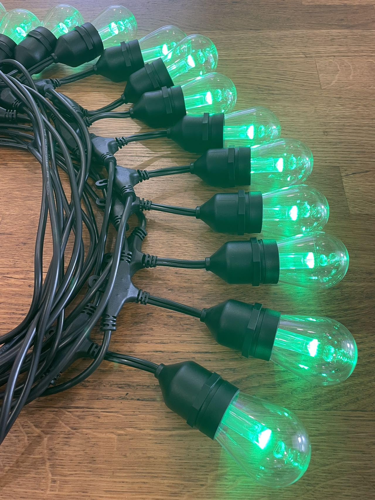 48ft Outdoor Patio String Lights with S14 LED Bulbs, Warm White & RGB Remote Control Color Changing, Waterproof Commercial Grade, Energy Efficient, Outdoor Living, Backyard Lights