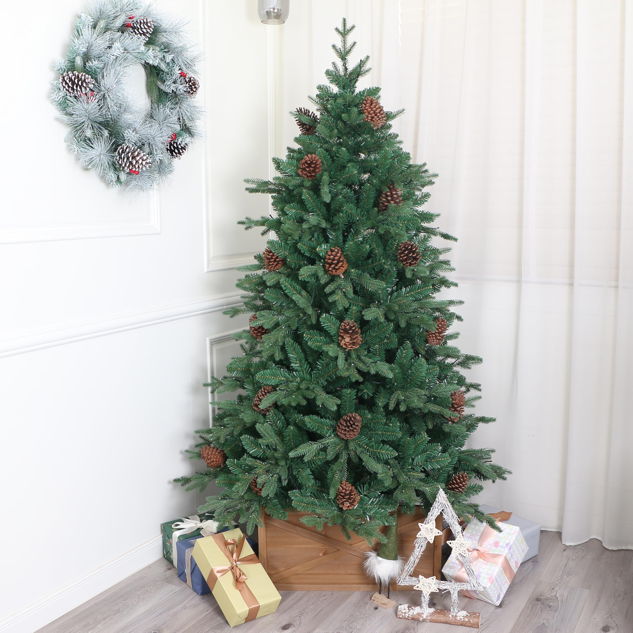 Natural Wood 3 Sided Christmas Tree Collar