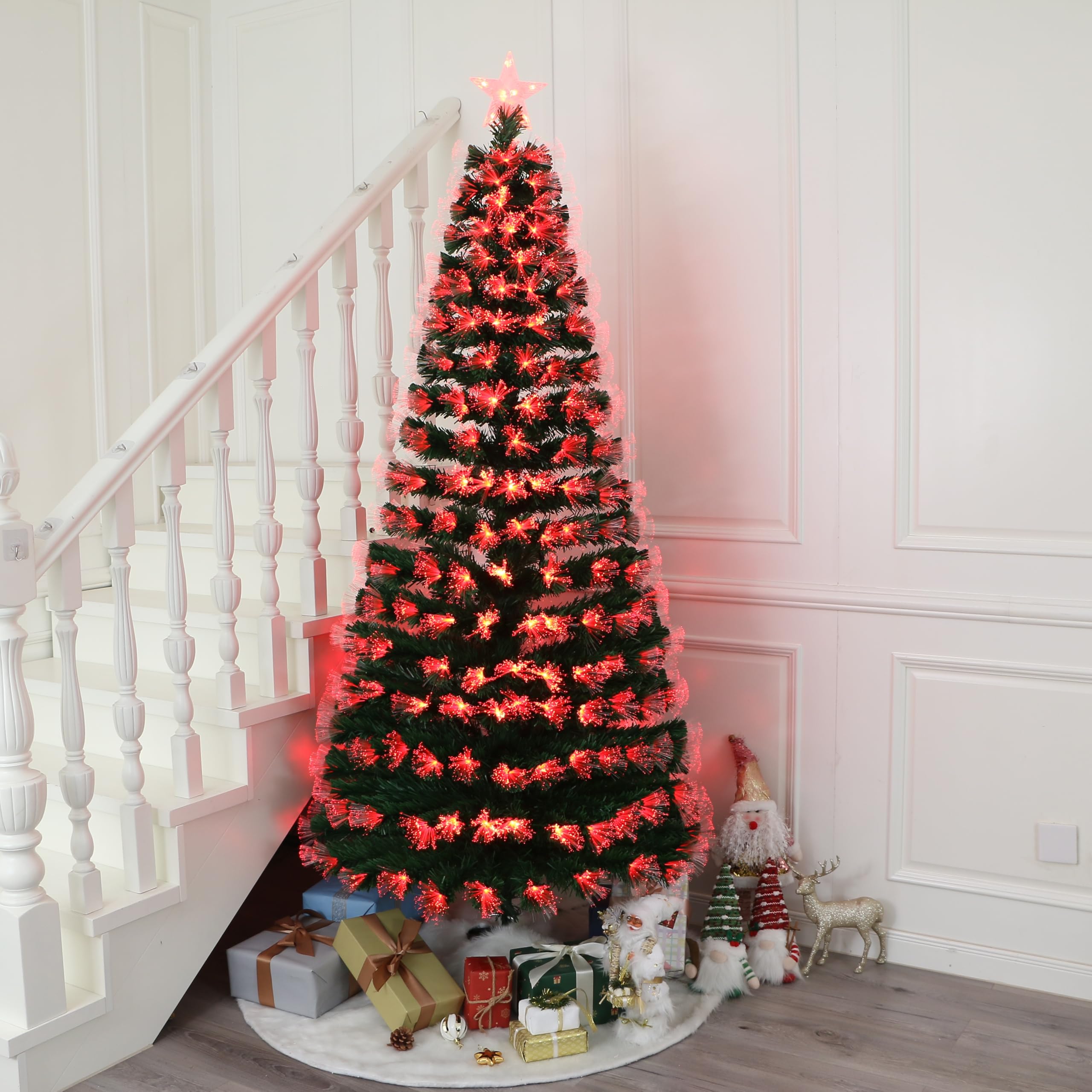 Remote Control RGB LED Pre-Lit Artificial Christmas Tree with Star Topper