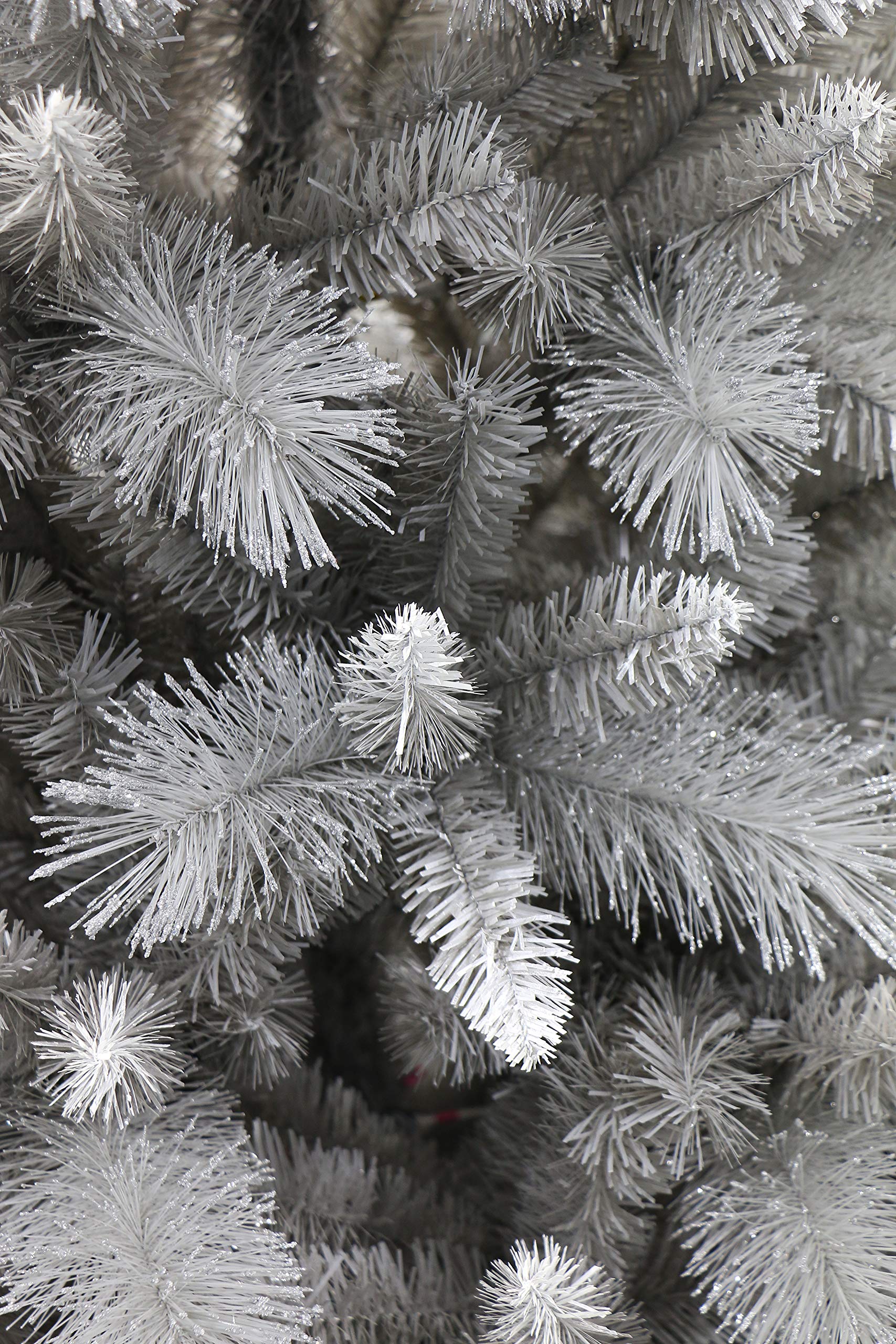 Glitter Silver Pine Christmas Tree with Frosted White Tips