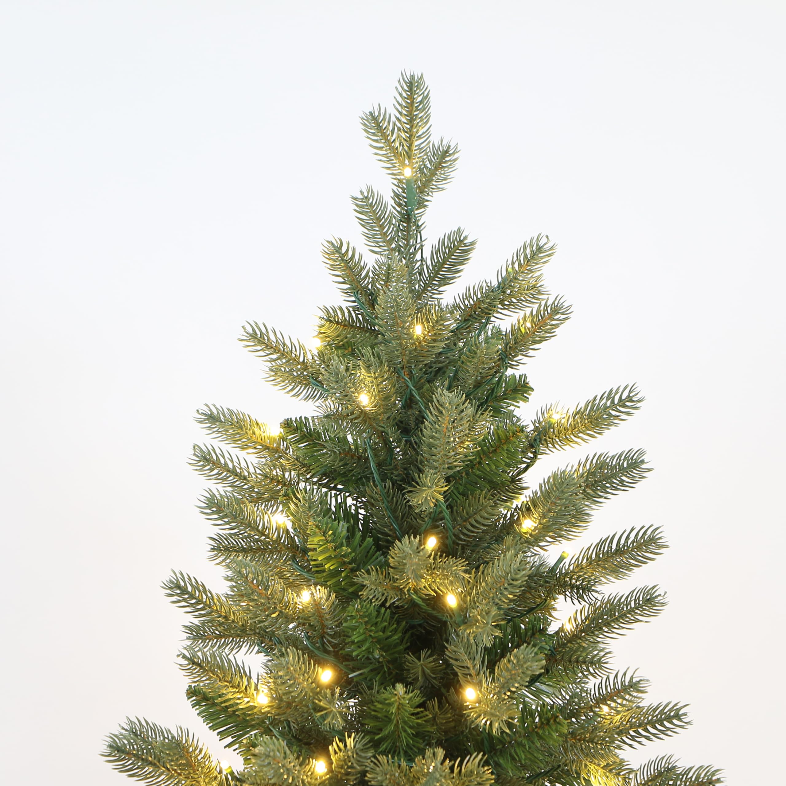 Realistic Slim Fraser Fir Pre-lit Christmas Tree, Warm White Lights
