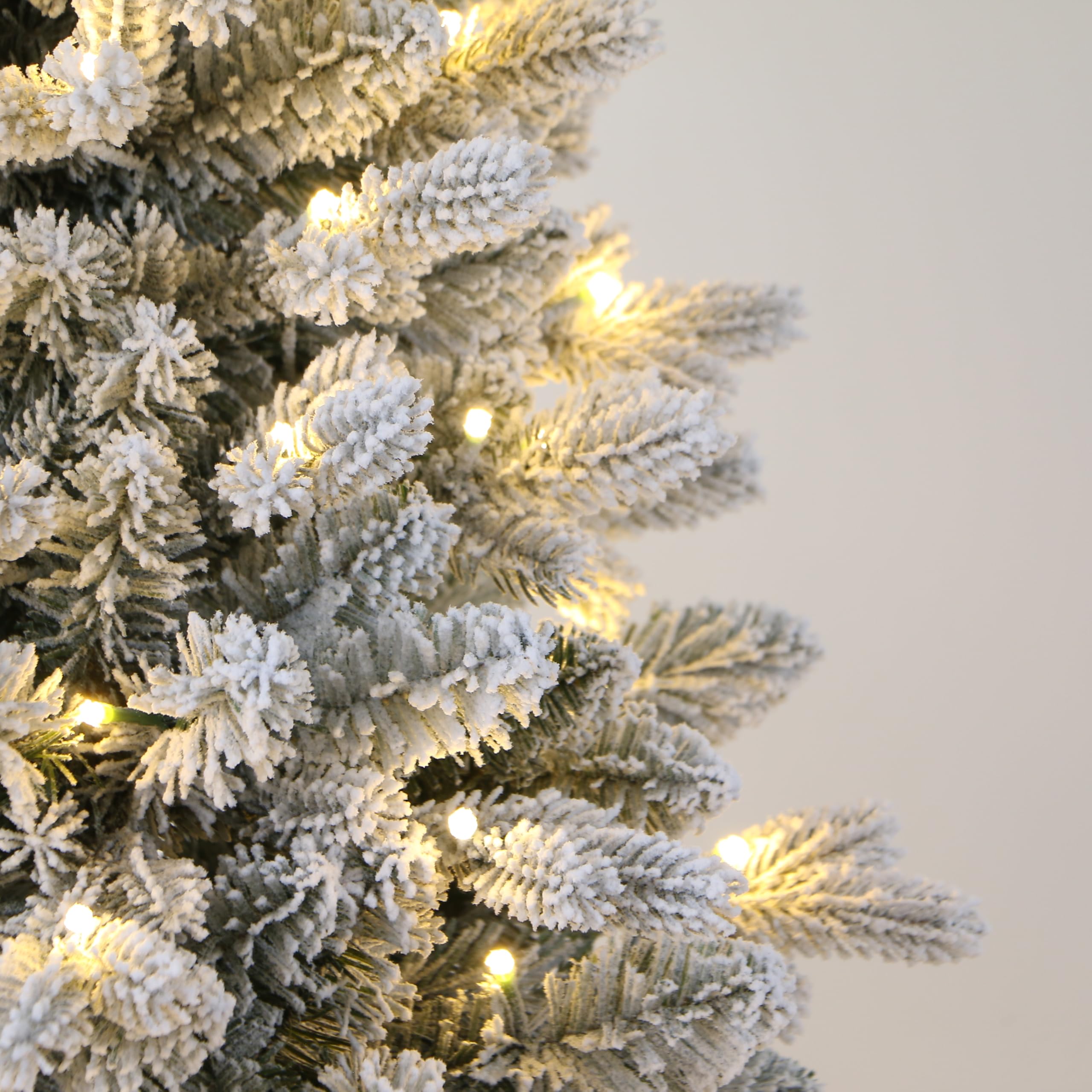 Pencil Alaska Flocked Christmas Tree, Slim Shape