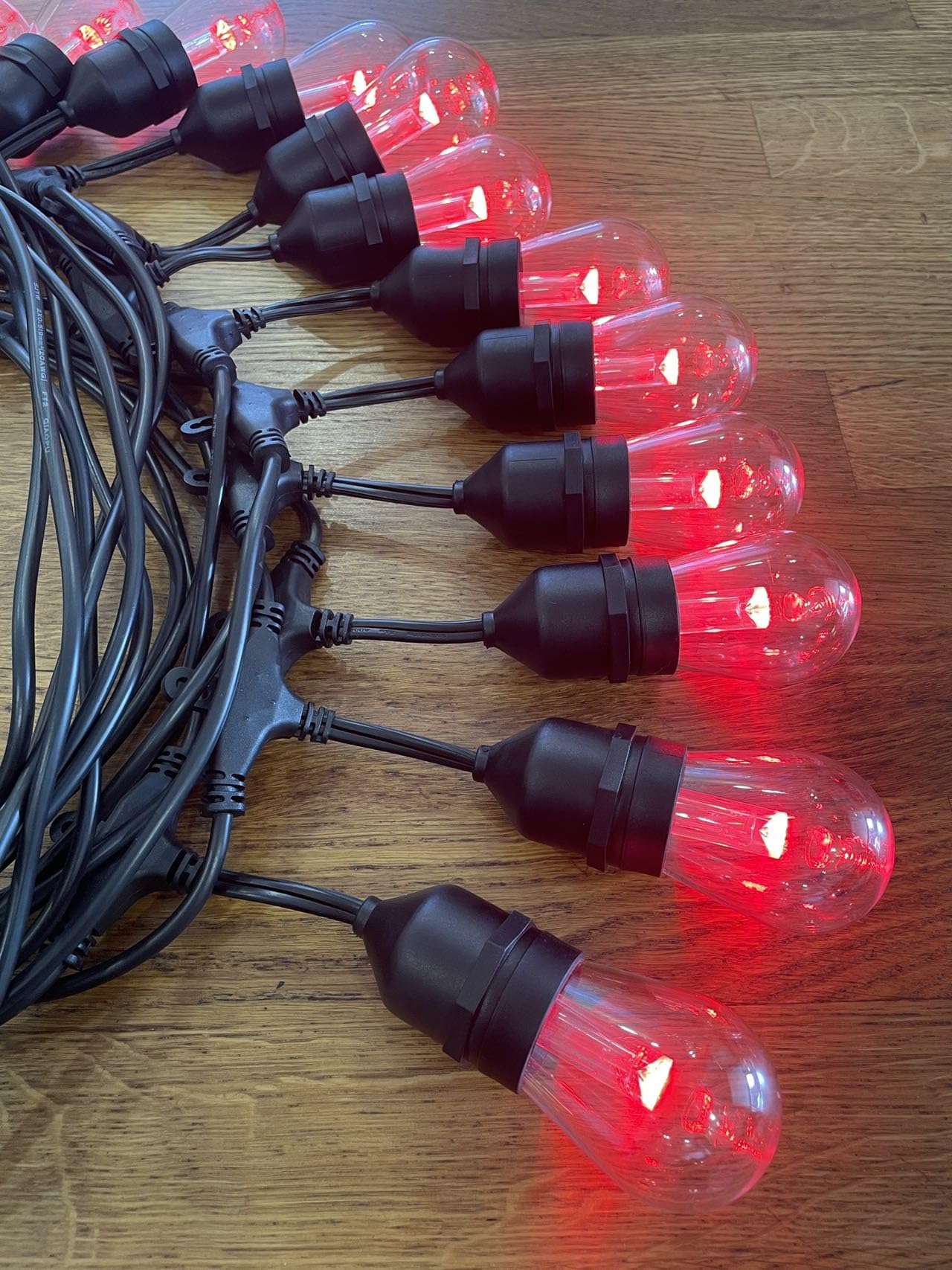 48ft Outdoor Patio String Lights with S14 LED Bulbs, Warm White & RGB Remote Control Color Changing, Waterproof Commercial Grade, Energy Efficient, Outdoor Living, Backyard Lights