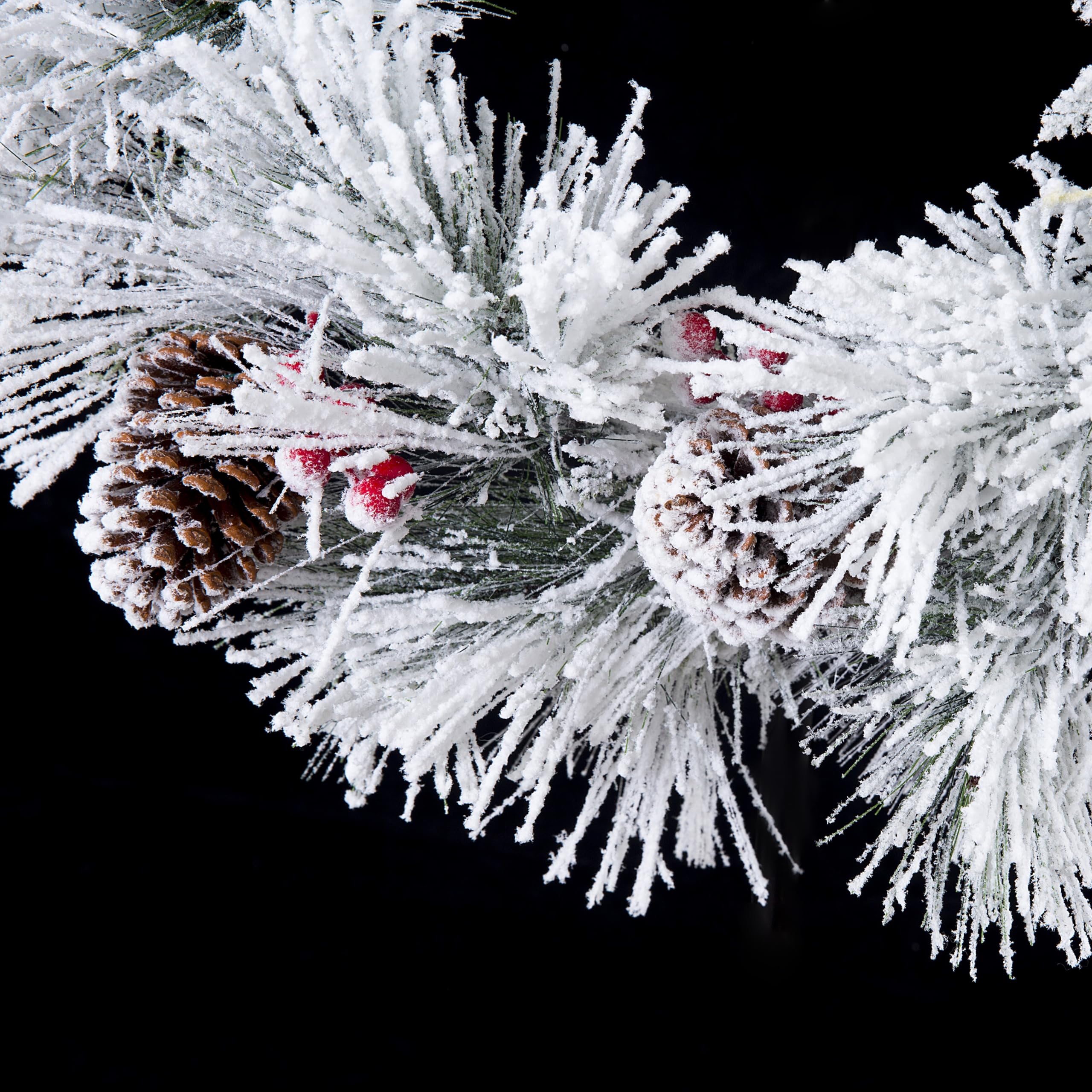 Flocked Fiber Optic Christmas Wreath