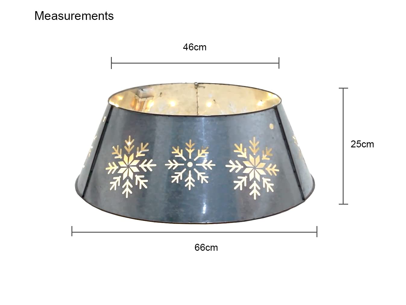 Vintage Snowflake Silver Metal Christmas Tree Collar