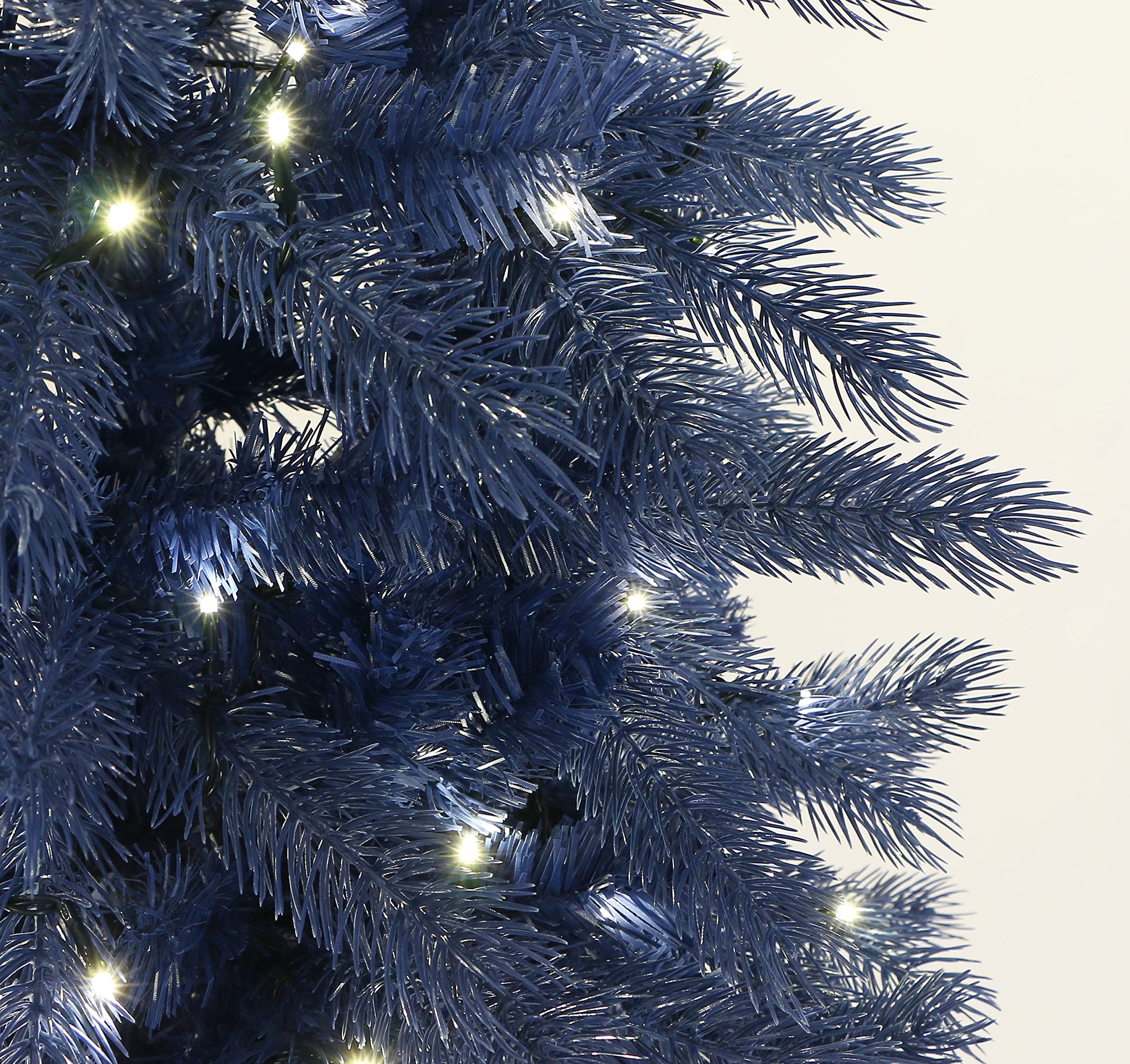 Royal Blue Slim Christmas Tree Pre-lit with White LED Lights