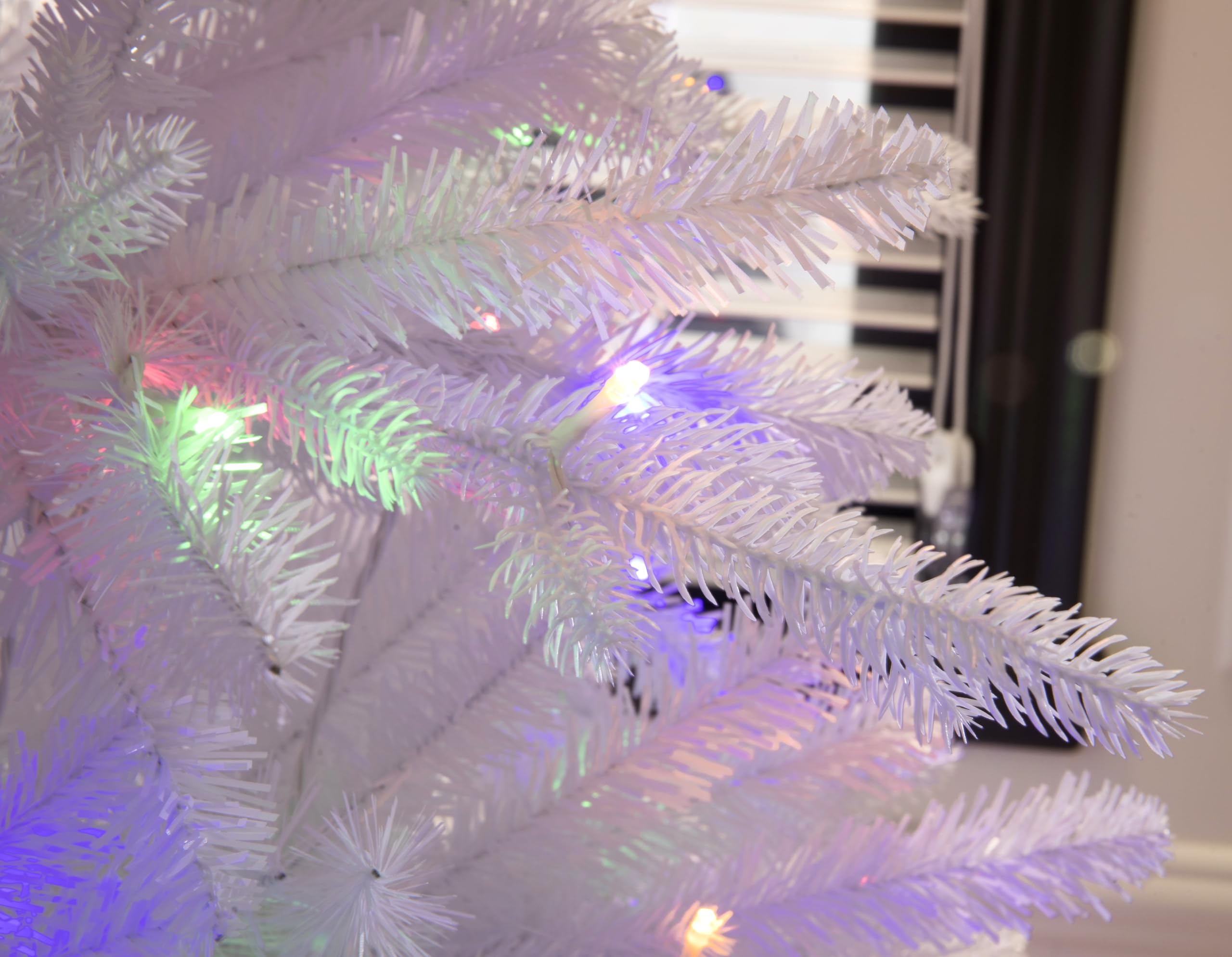 Realistic White Christmas Tree Pre-lit With Color-changing LED lights