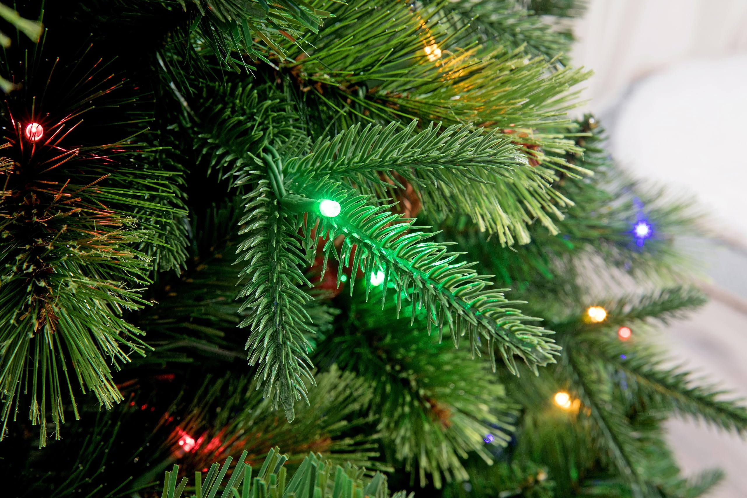 True Nature Beauty Realistic Pine Christmas Tree Pre-lit with Dual LED Lights