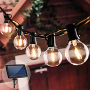 Holiday Stuff 25Ft G40 25+2 LED Solar Powered Outdoor String Lights/Patio Lights