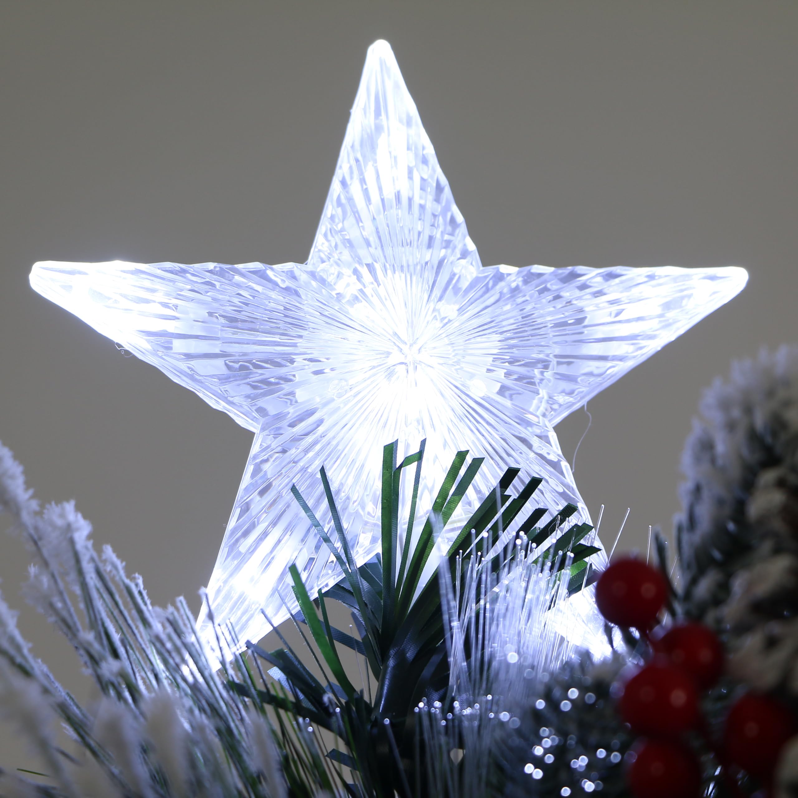 Pre-Lit Decorated Little White House Christmas Tree, Pre-lit Cool White Lights