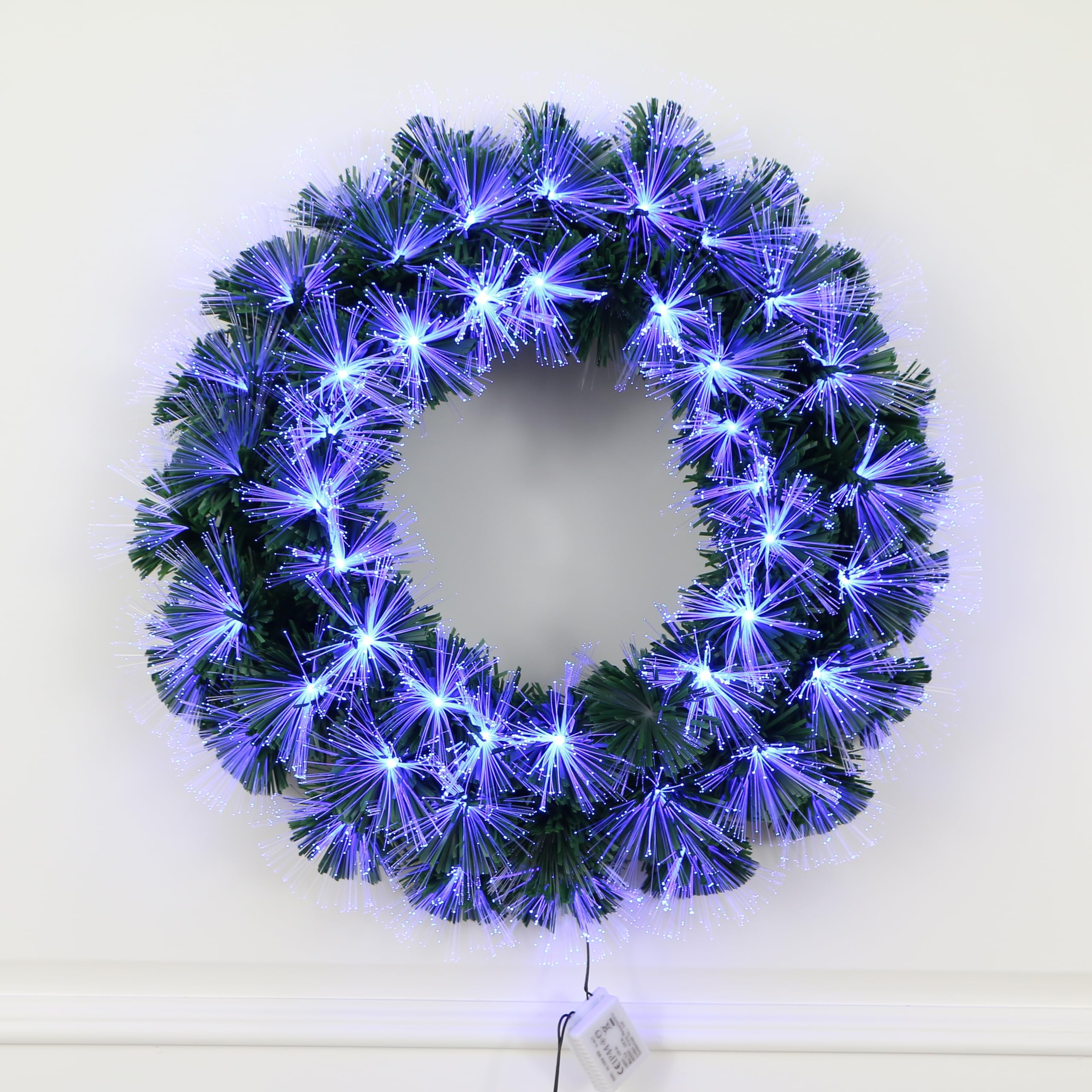 24'' Remote Control RGB Color-Changing Fiber Optic Christmas Wreaths