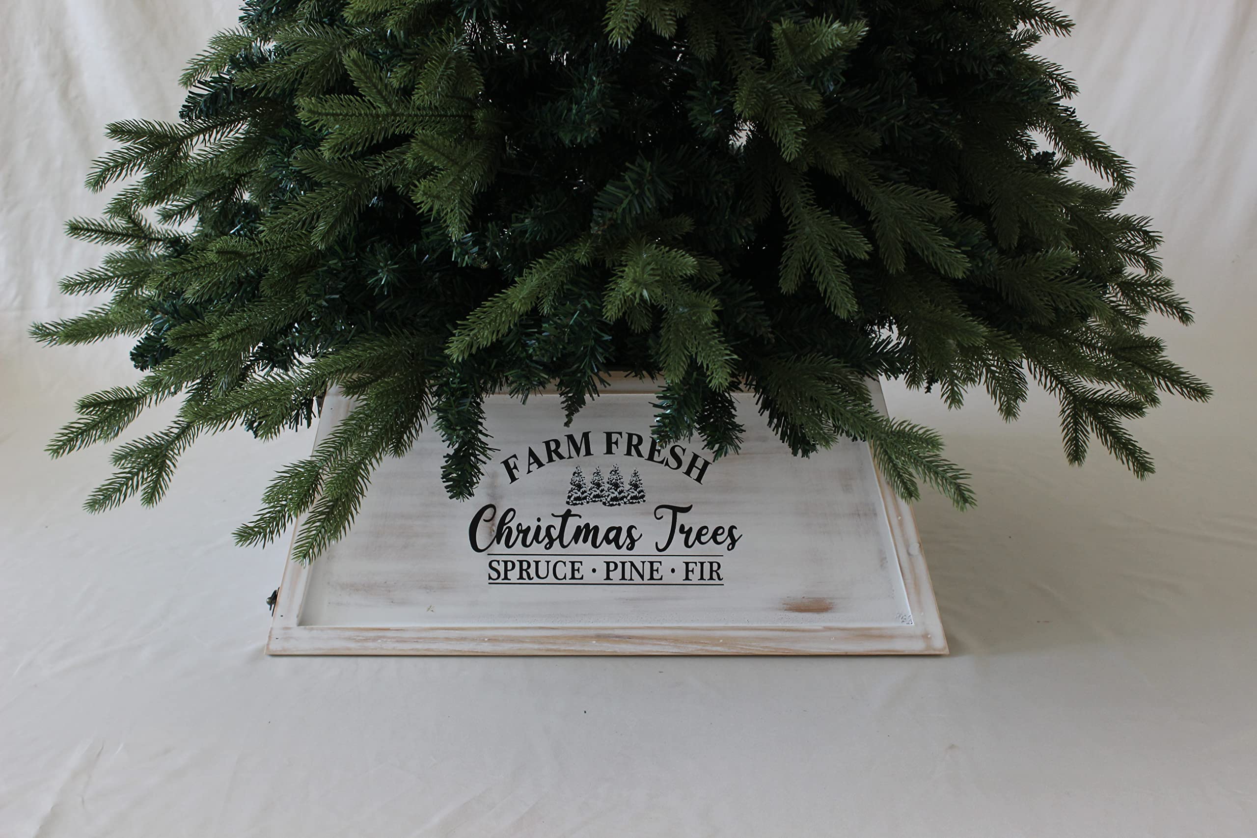 Whitewash Wooden Christmas Tree Box/Tree Collar