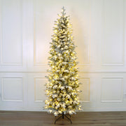 Pencil Alaska Flocked Christmas Tree, Slim Shape