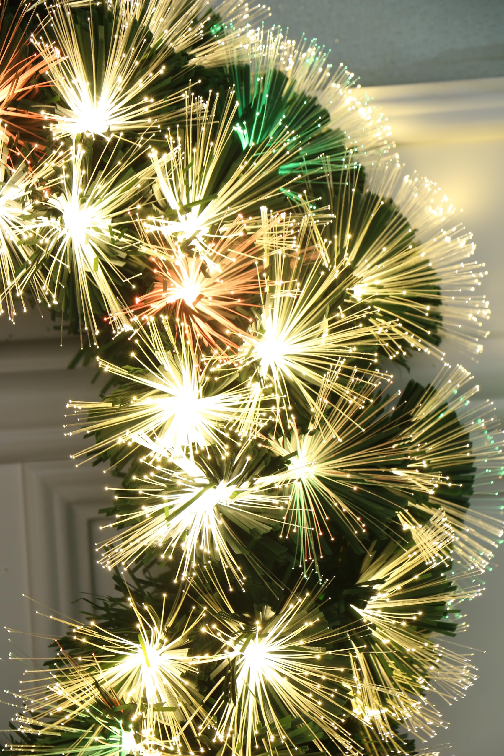 Firework Automatic Color Changing LED Fiber Optic Christmas Wreath