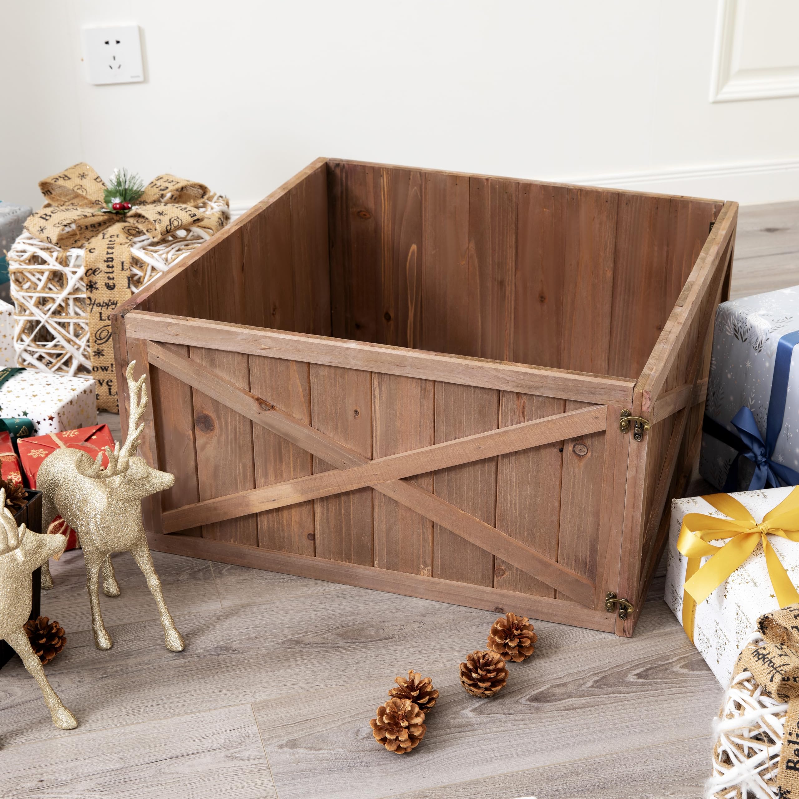 X Wooden Box Christmas Tree Collar