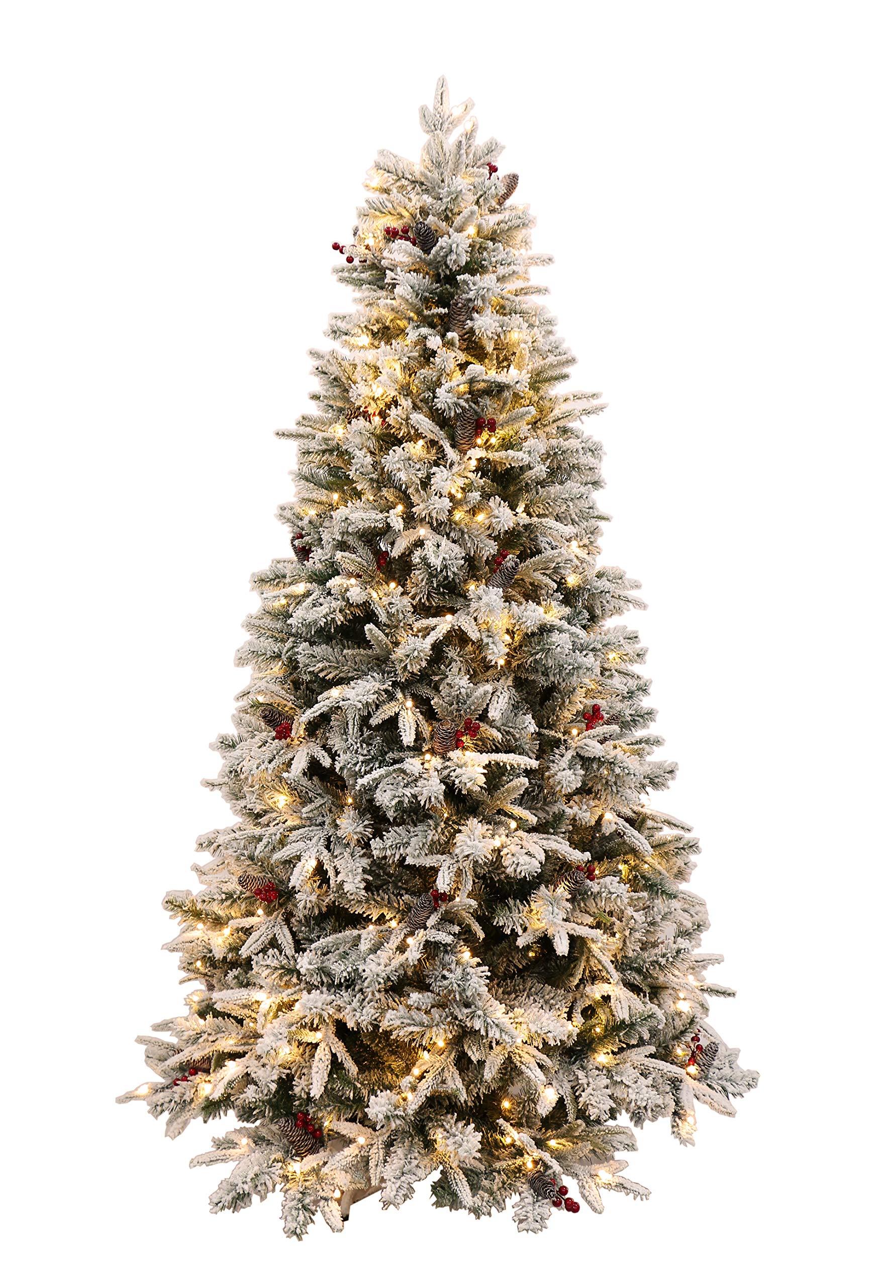Flocked Green Balsam Fir Christmas Tree Pre-lit