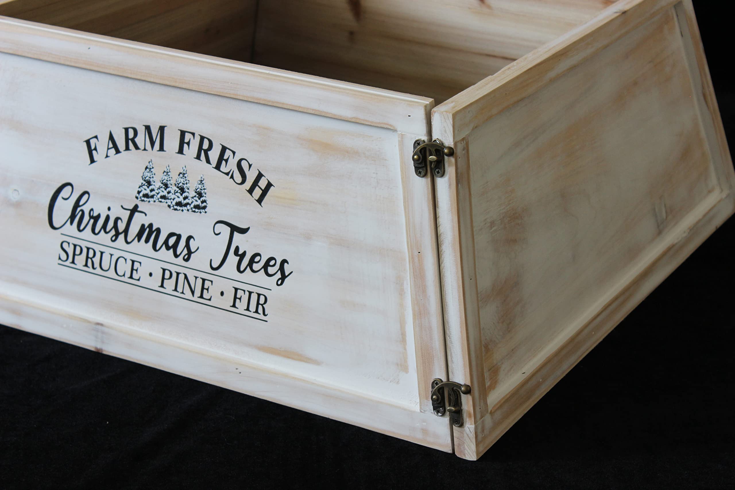 Whitewash Wooden Christmas Tree Box/Tree Collar
