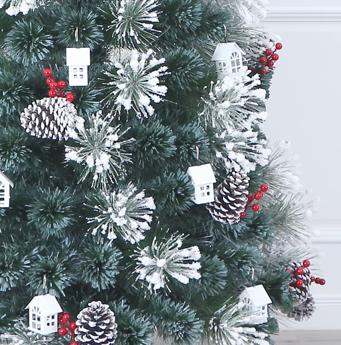 Little White House Decorated Fiber Optic Christmas Tree Pre-lit