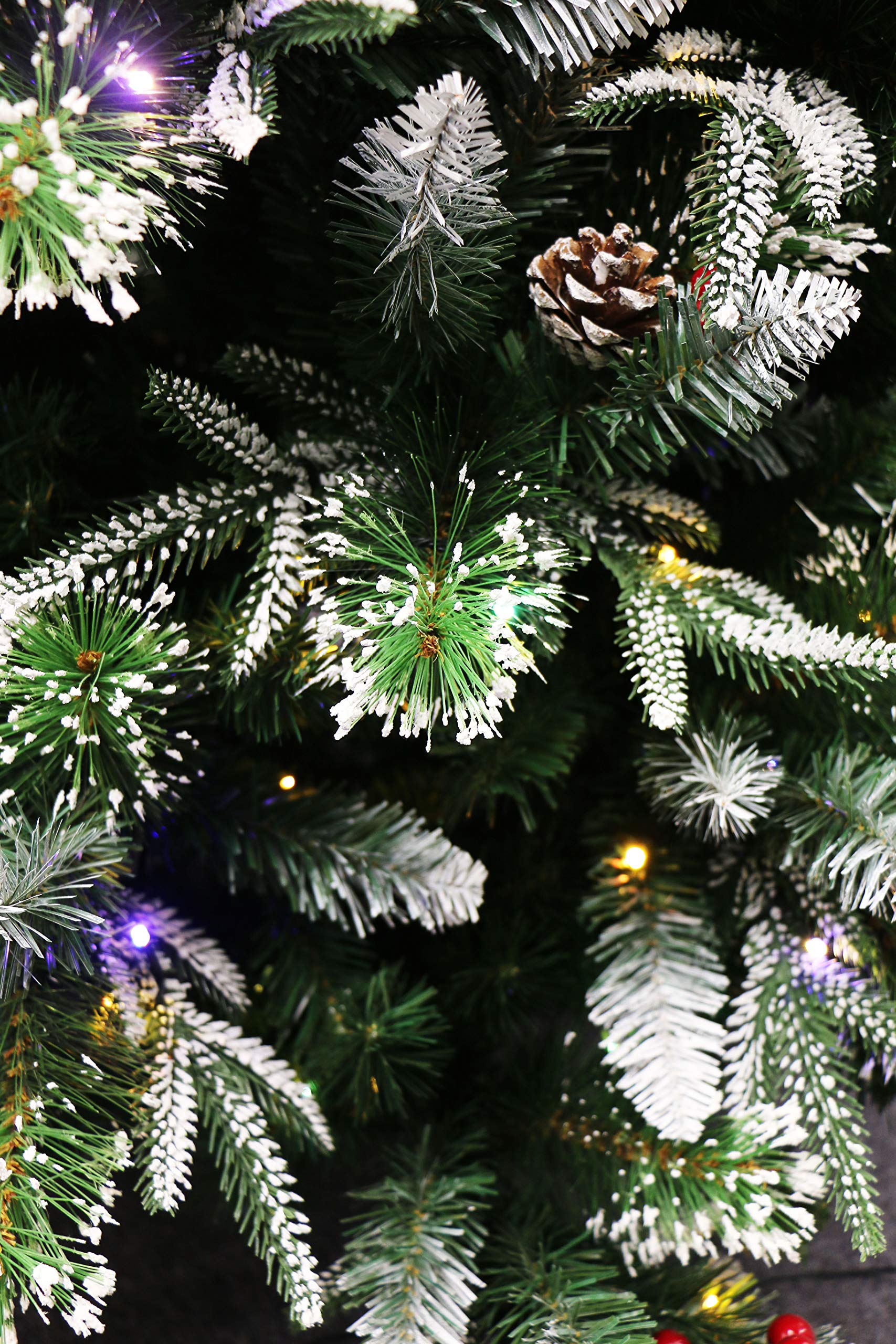 Super Full Flocked Pine Christmas Tree