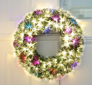 Firework Automatic Color Changing LED Fiber Optic Christmas Wreath