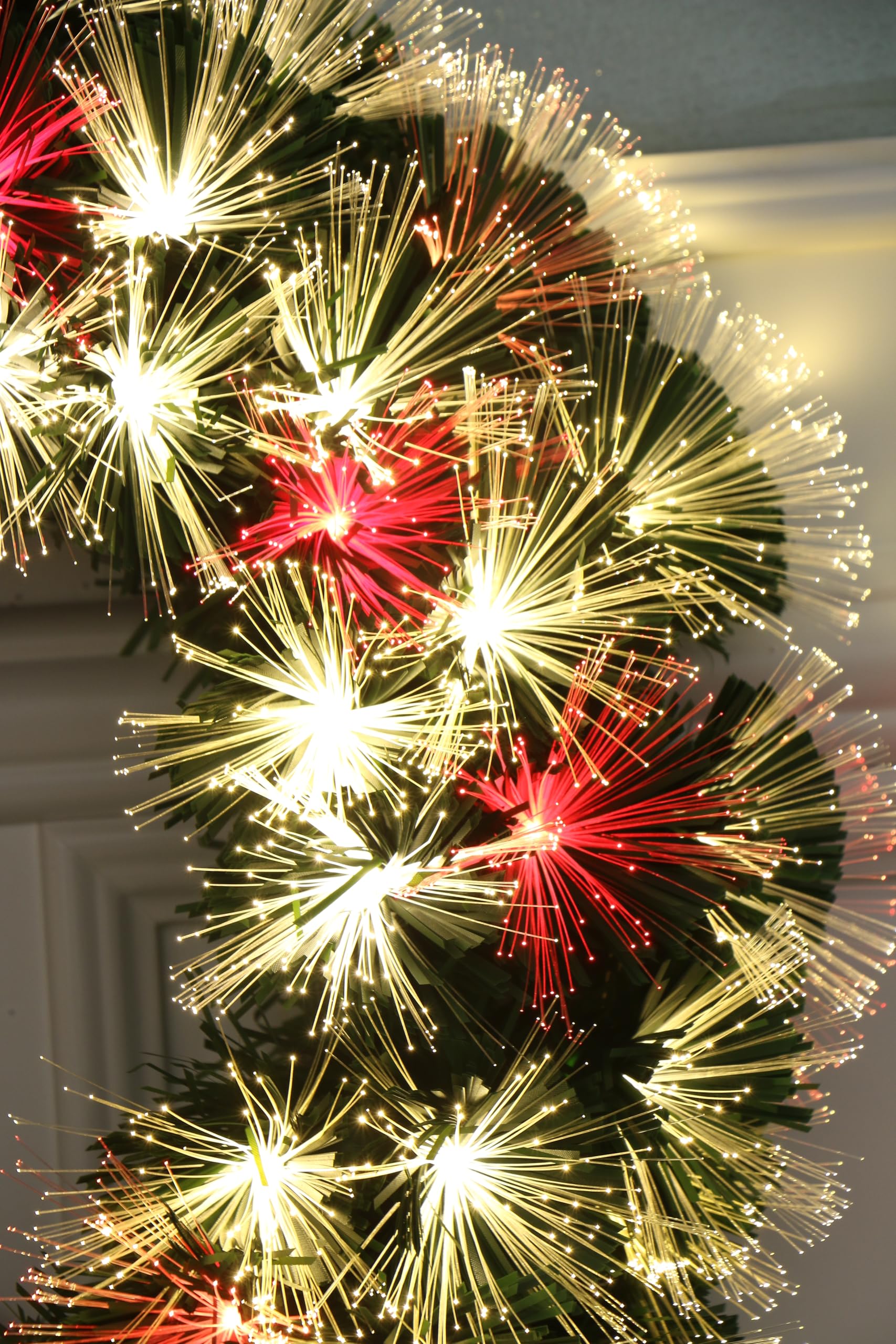 Firework Automatic Color Changing LED Fiber Optic Christmas Wreath