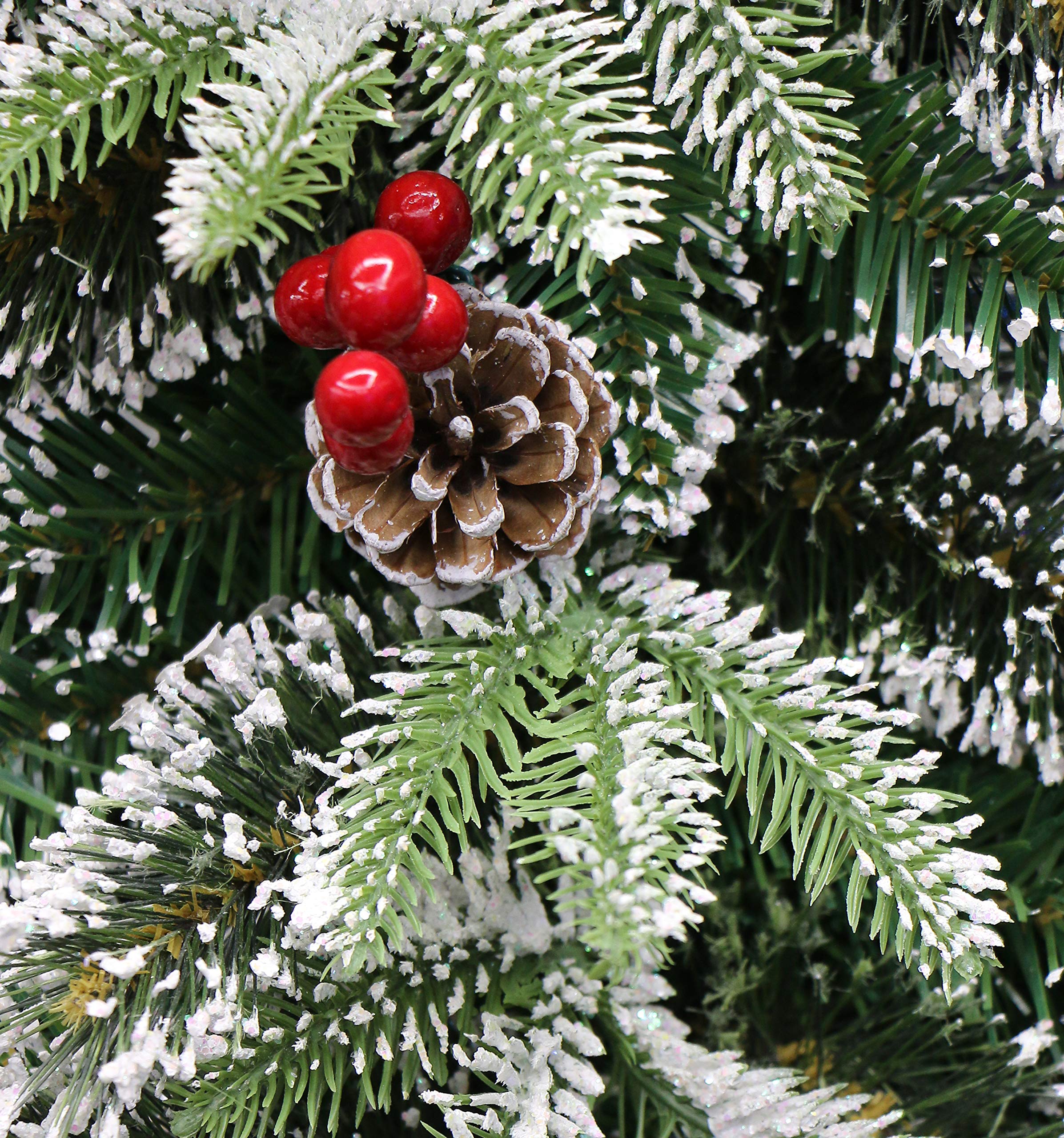 HOLIDAY STUFF 9 Foot Frosted Pine Christmas Garland Decorated