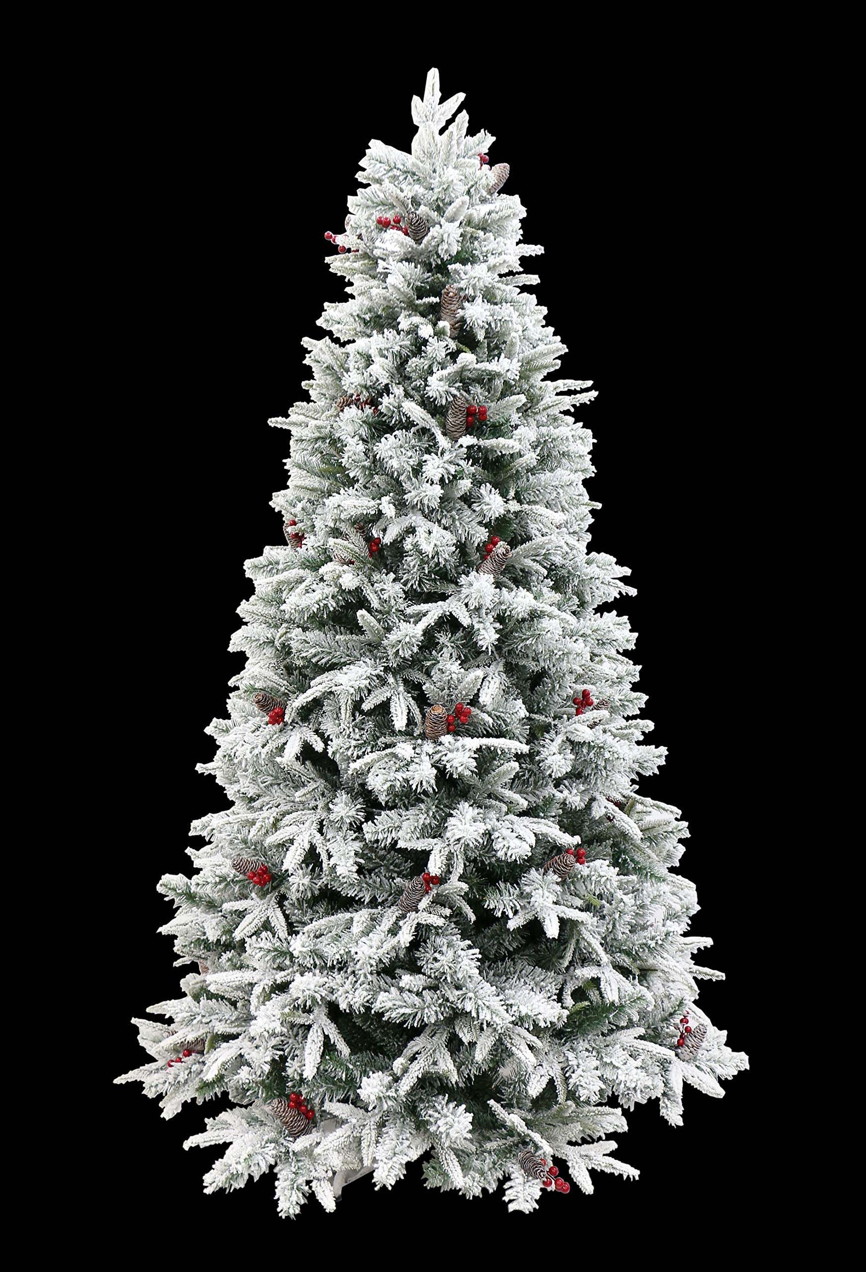 Flocked Green Balsam Fir Christmas Tree Pre-lit