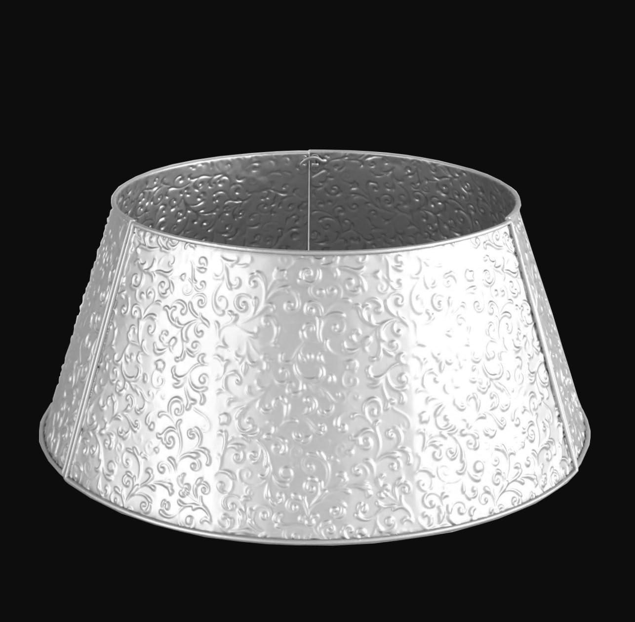 Embossed Round Metal Christmas Tree Collar