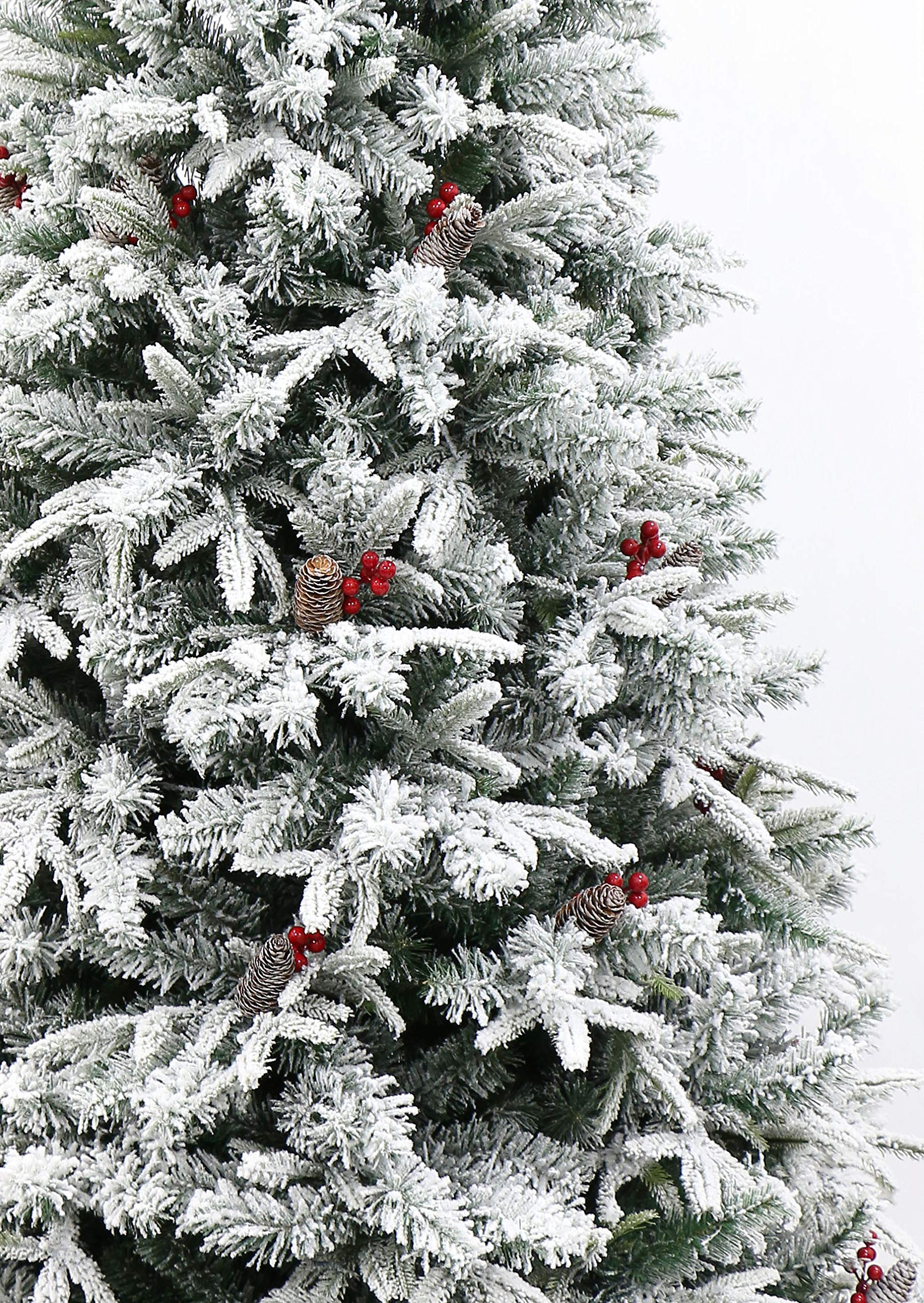 Flocked Green Balsam Fir Christmas Tree Pre-lit