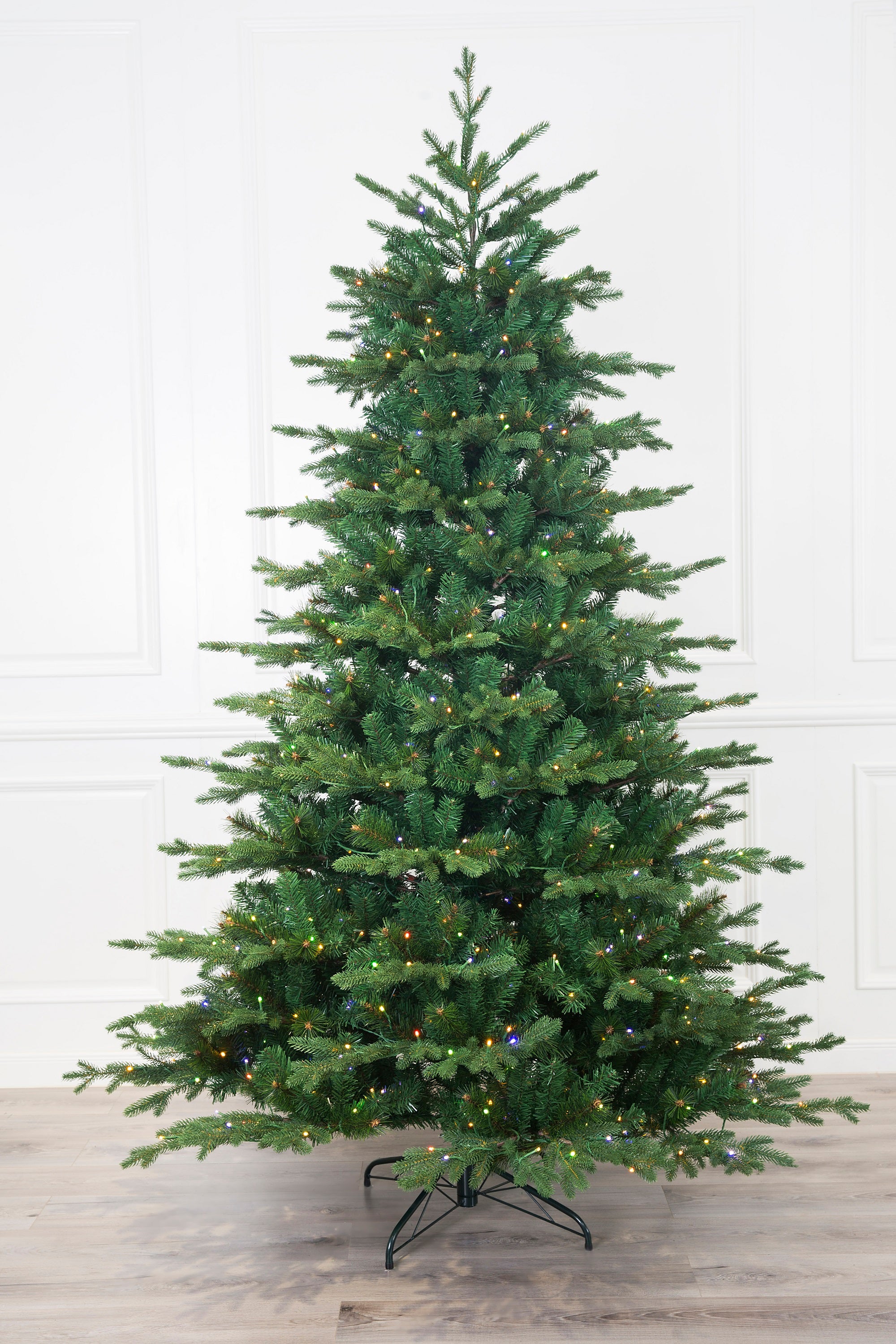 European Balsam Fir Artificial Christmas Tree Pre-lit with Dual Color LED Lights