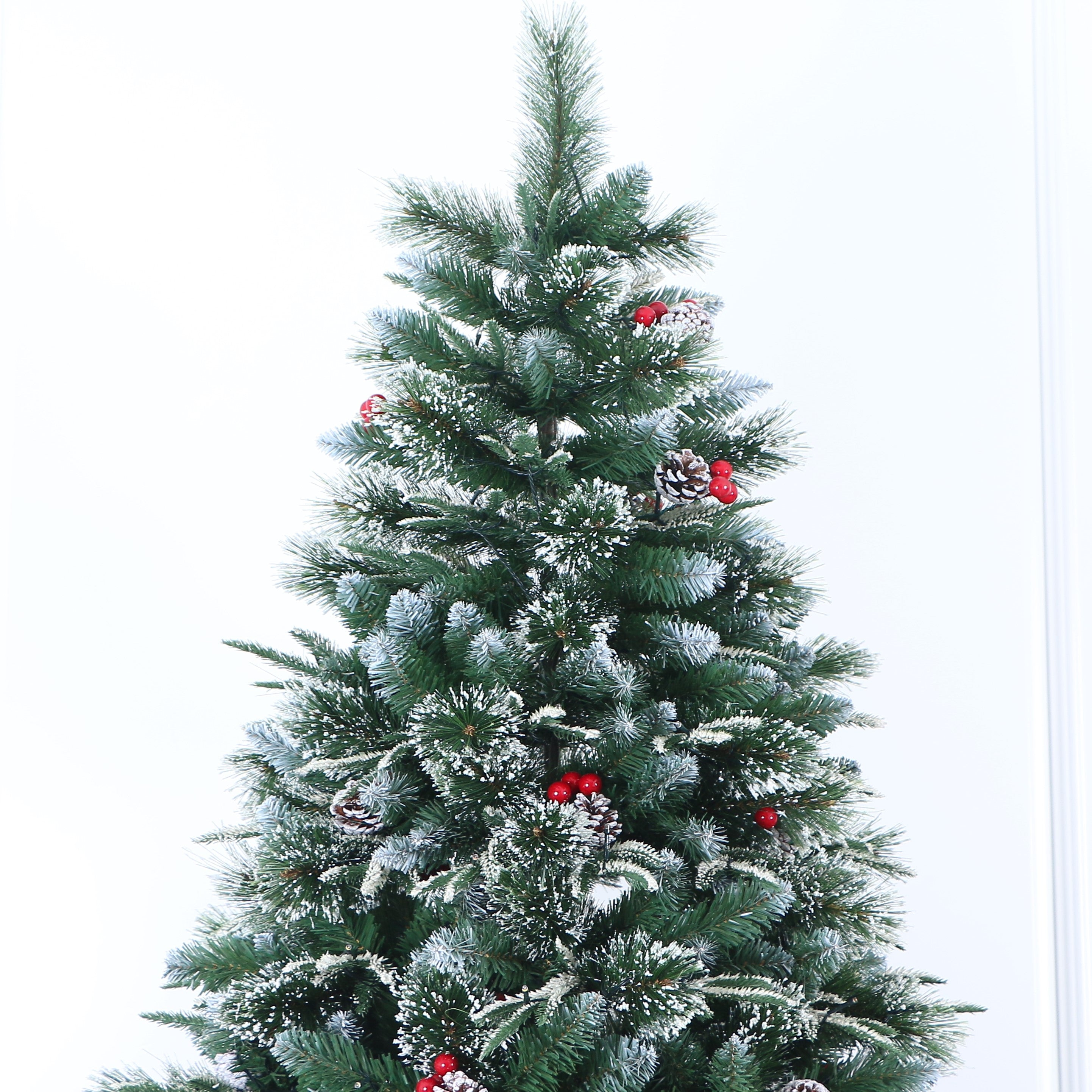 Super Full Flocked Pine Christmas Tree Unlit