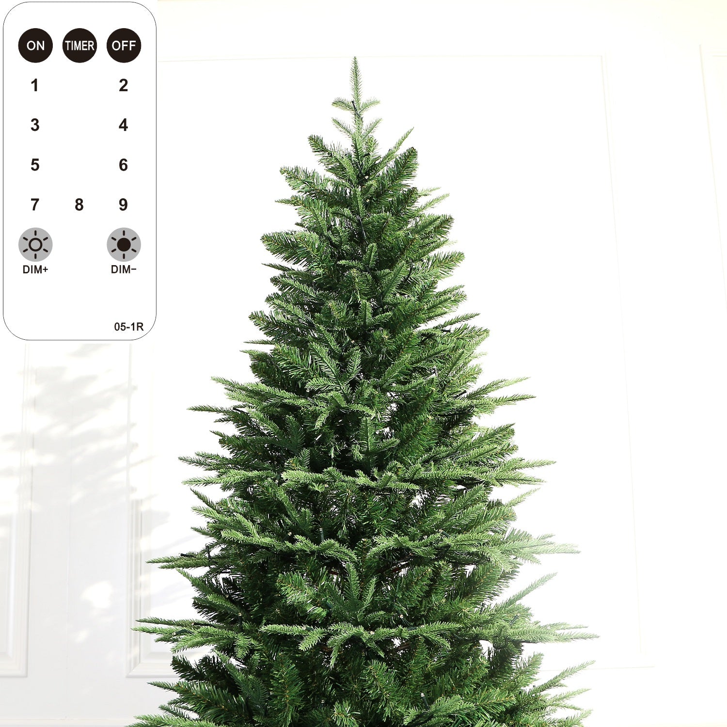 Luxury Real Feel Forest Fir Slim Christmas Tree Pre-lit with Dual Color LEDs
