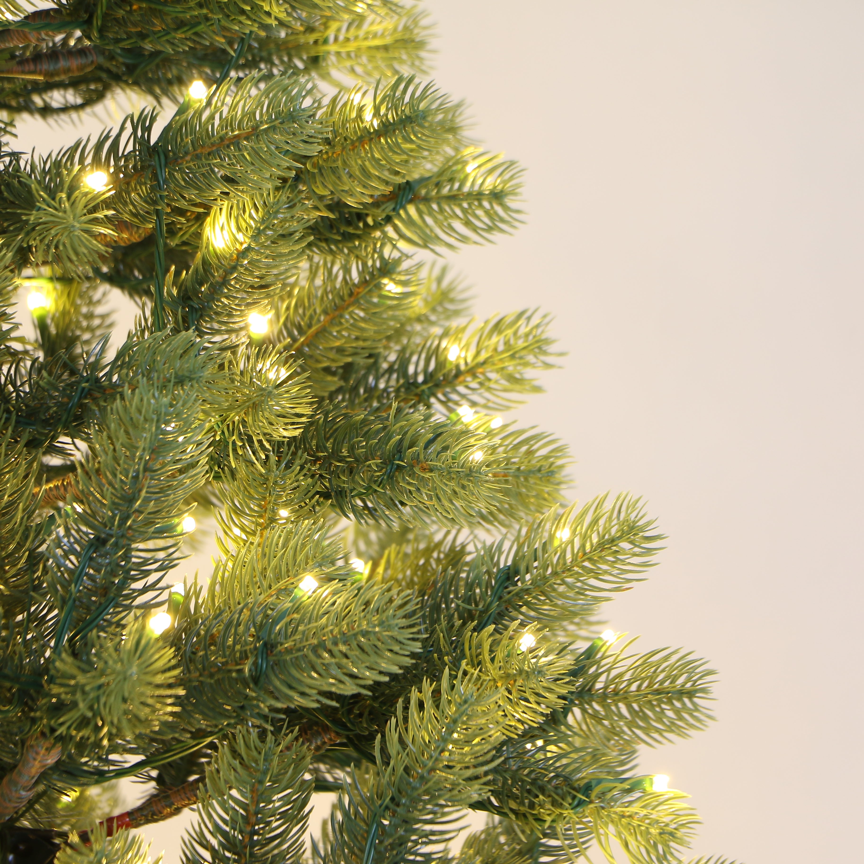 The Most Realistic White Spruce Christmas Tree Slim Shape, 100% Realistic PE, Pre-lit with Dual Color LED Lights