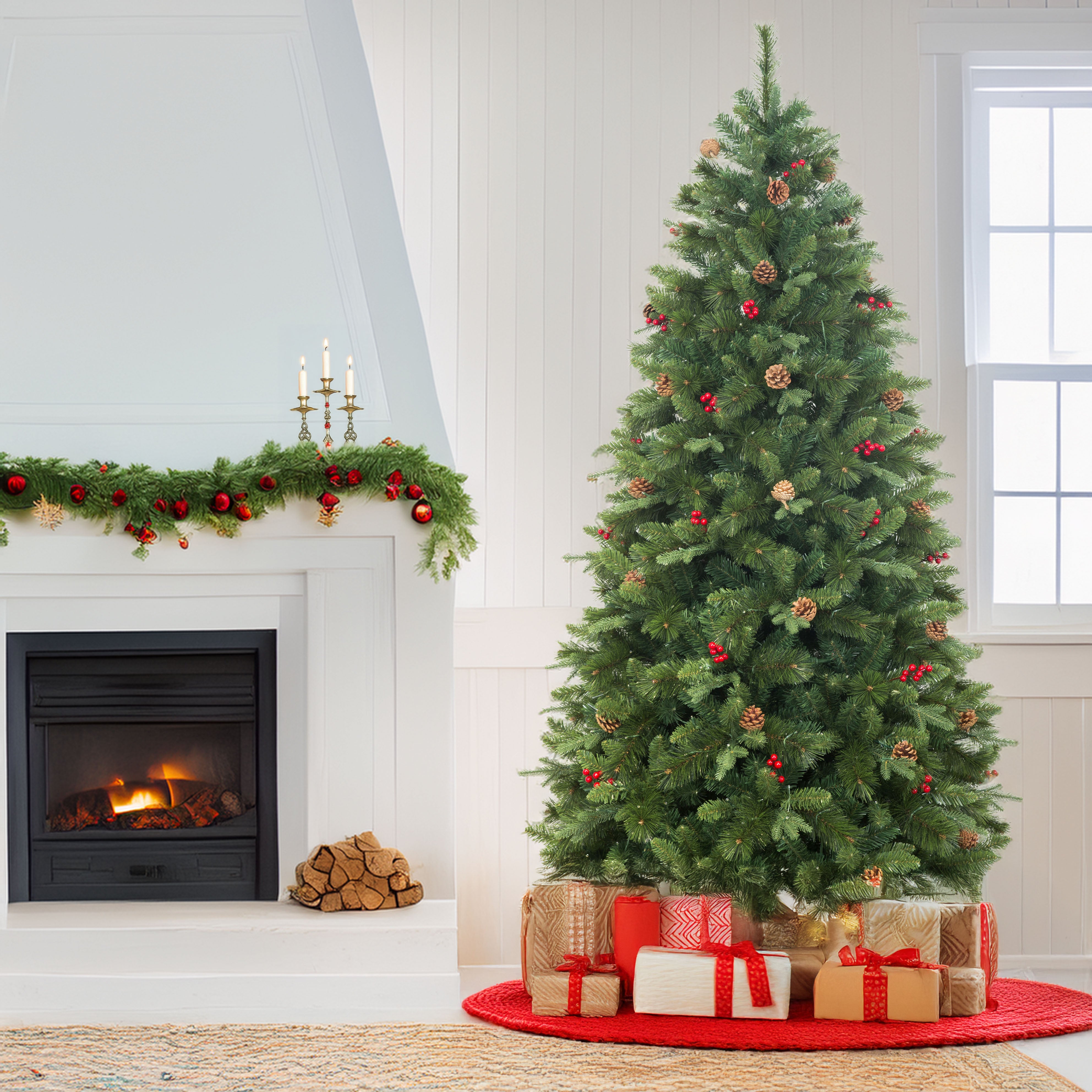 Slim Scotch Pine Christmas Tree Pre-lit