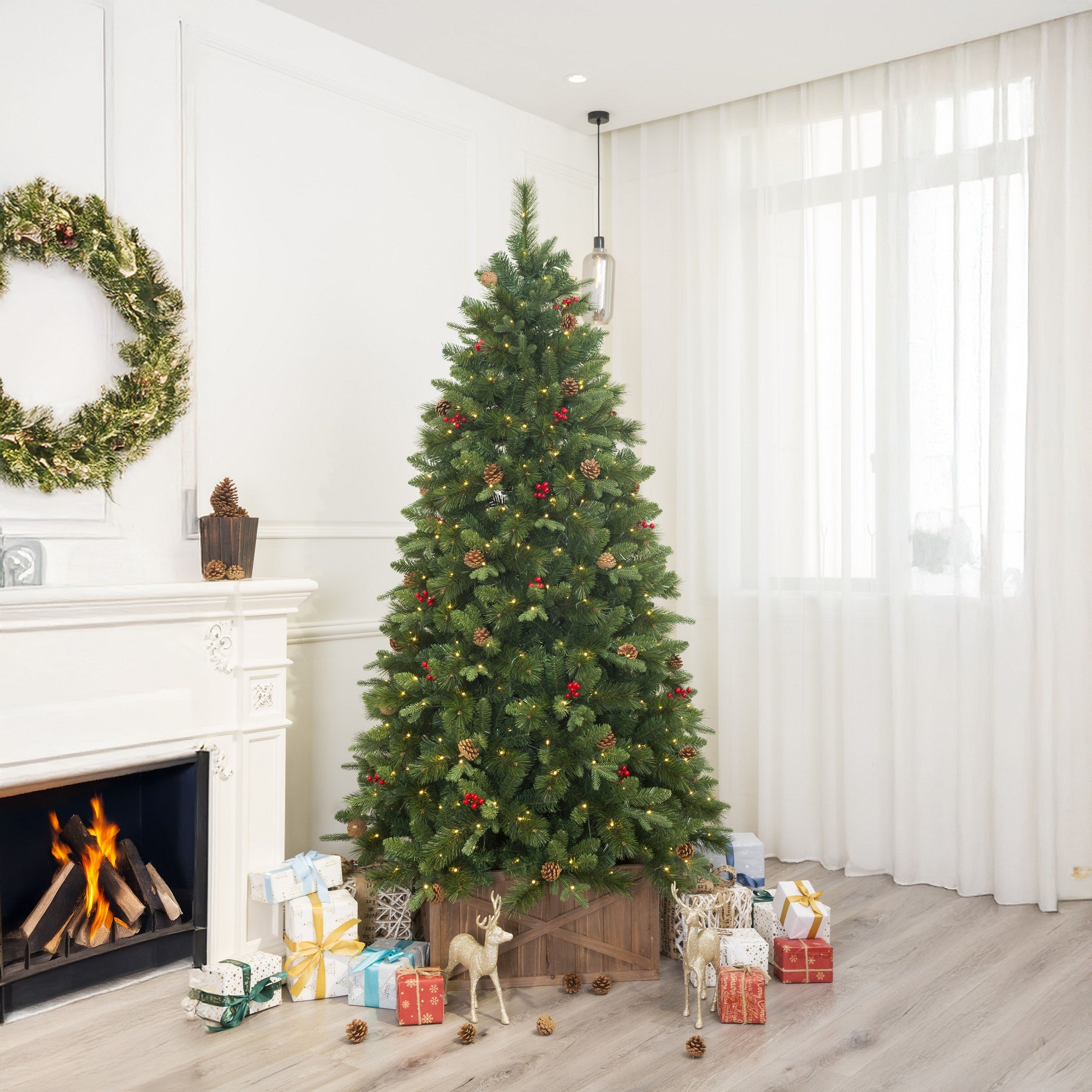 Slim Scotch Pine Christmas Tree Pre-lit