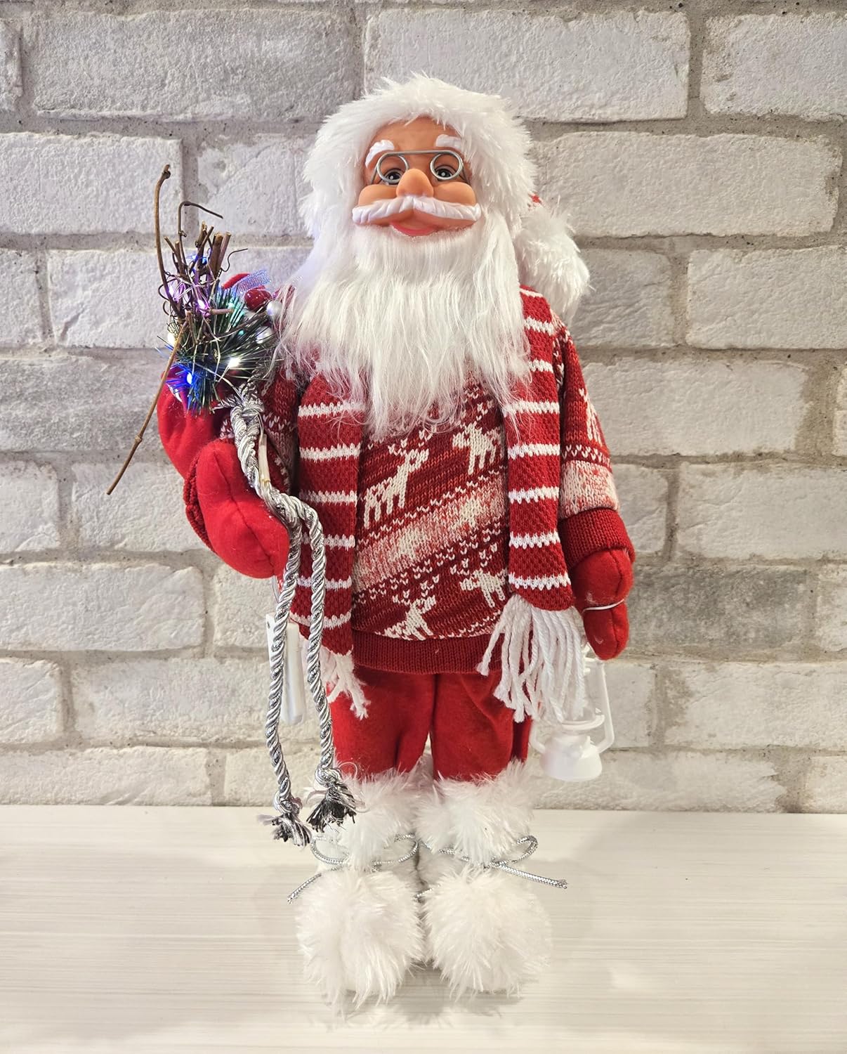 Standing Santa Claus Figure Christmas Display Ornament/Lighted/Red