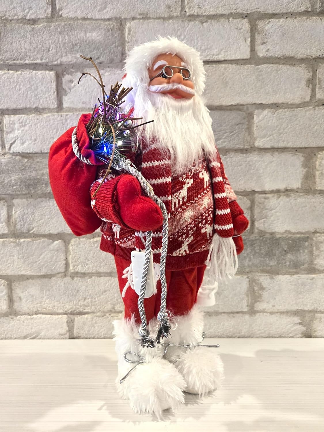 Standing Santa Claus Figure Christmas Display Ornament/Lighted/Red
