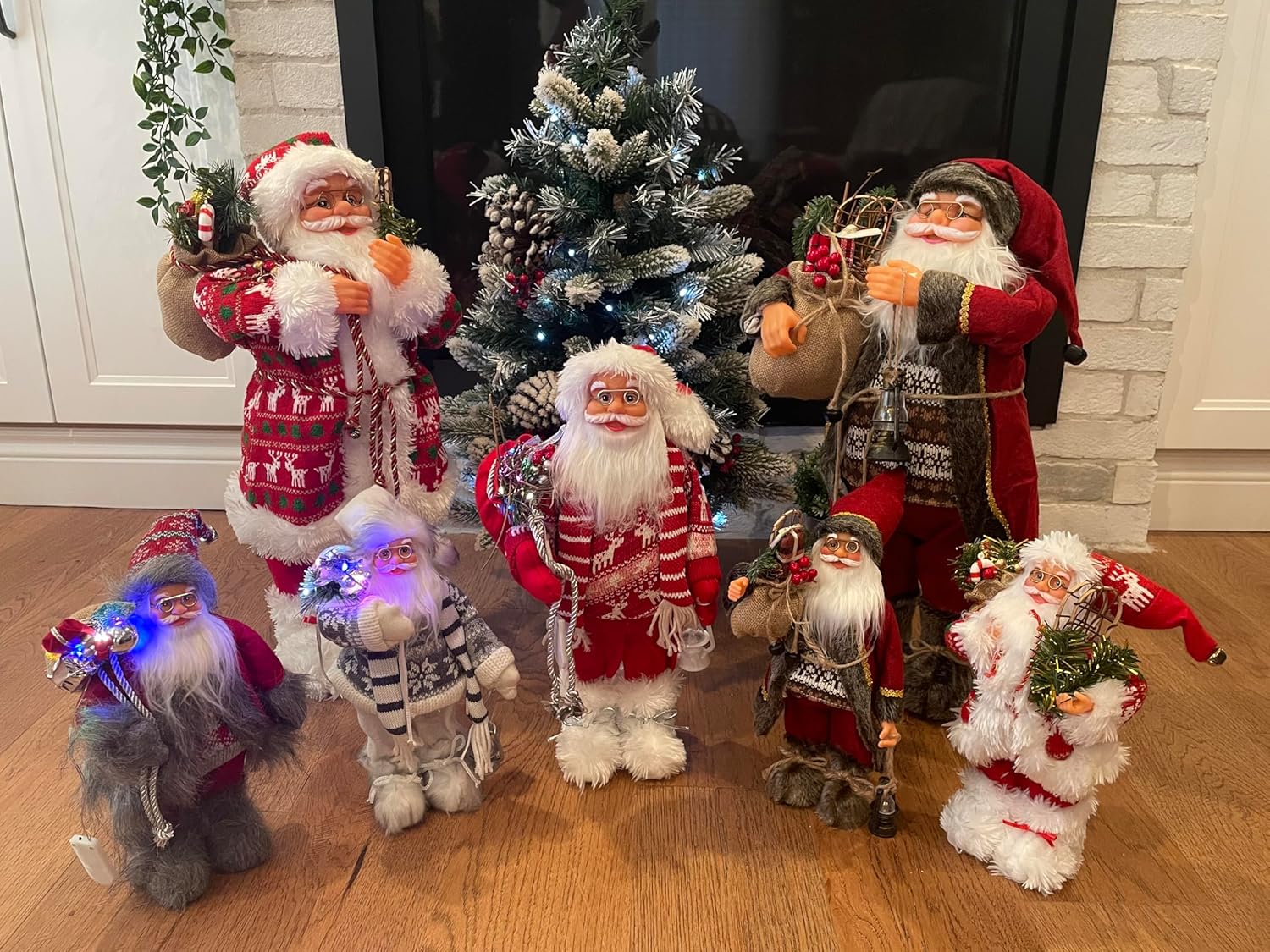 Standing Santa Claus Figure Christmas Display Ornament /Burgundy