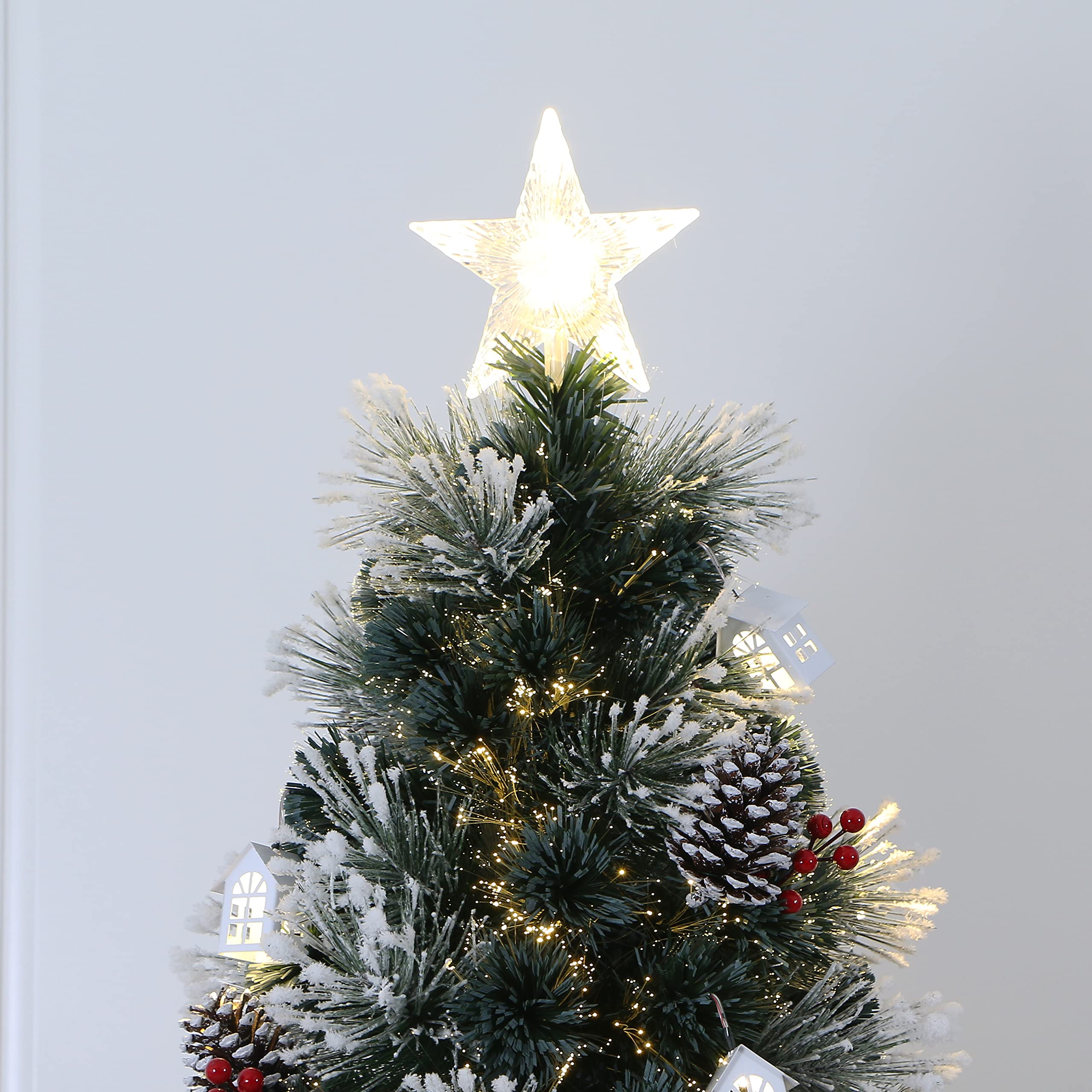 Little White House Decorated Fiber Optic Christmas Tree Pre-lit